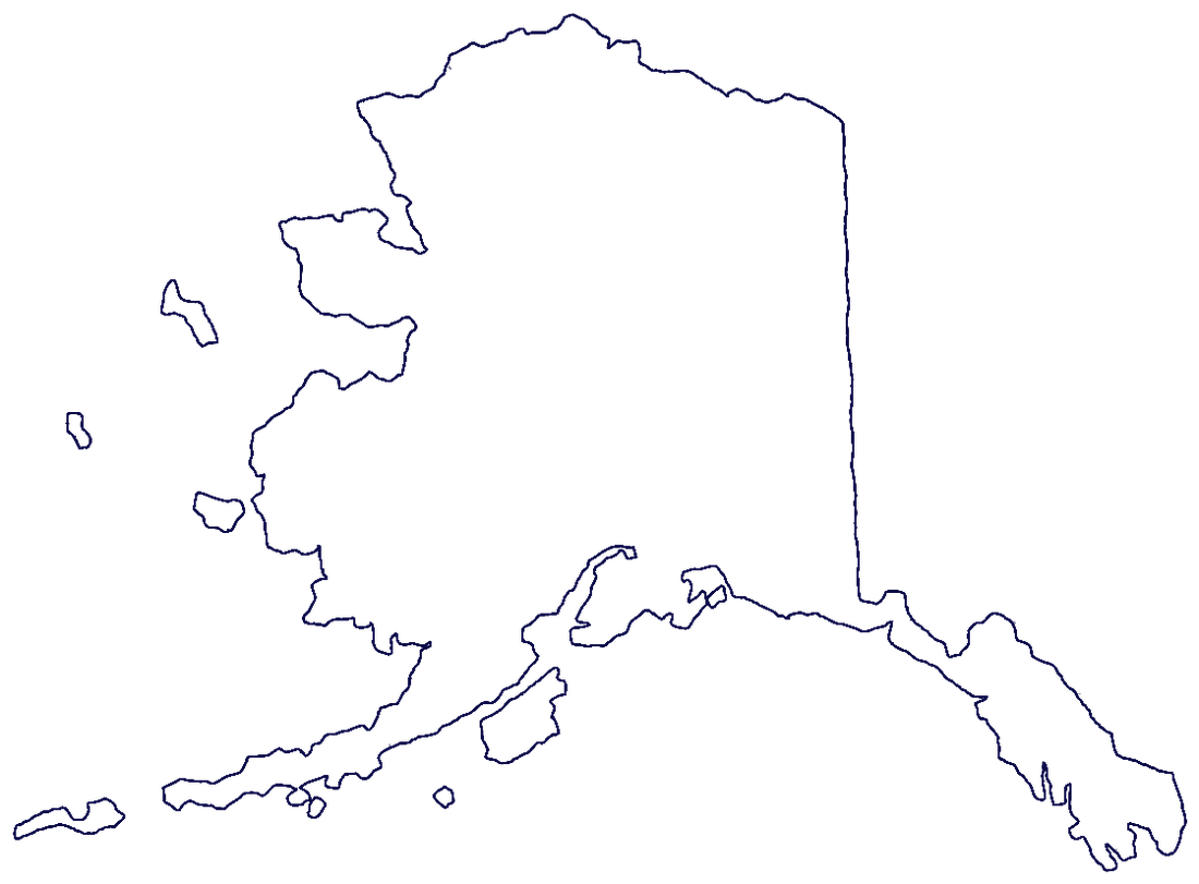 Outline map of the state of Alaska
