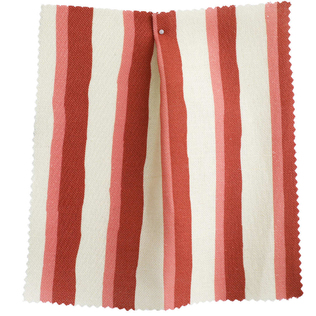 Painted Stripe Fabric | Pink & Red