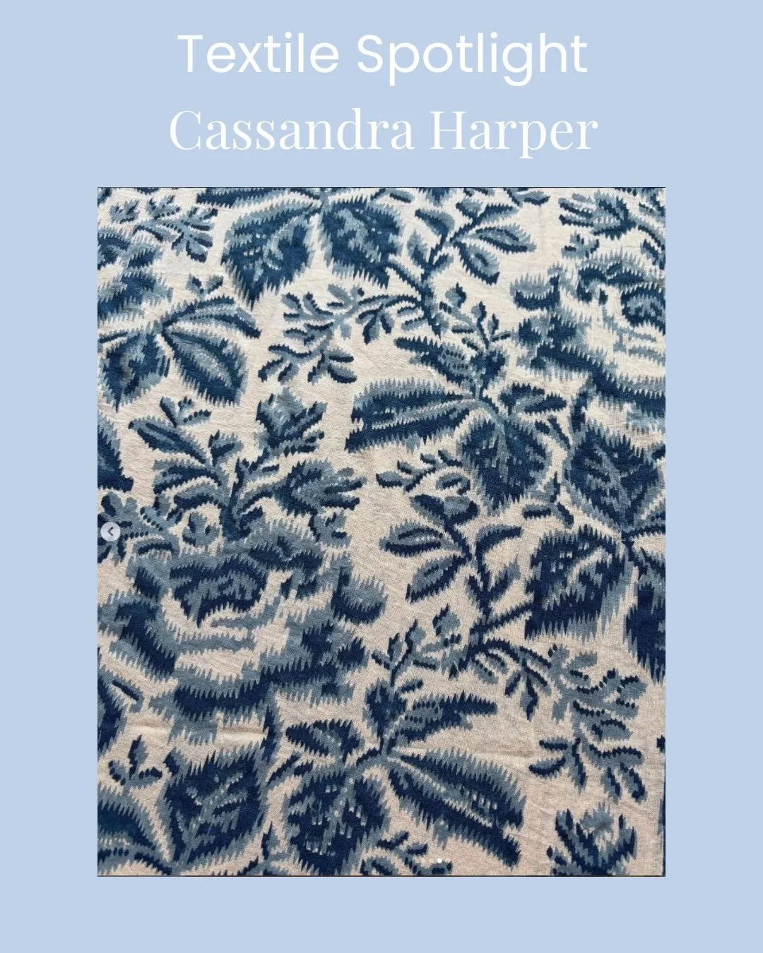Fabric Friday! ✨

This week we&rsquo;re featuring Jacobean Rose by @cassandra_harper_textiles 

Hand printed on natural twill in India, Jacobean Rose is a beautiful all over floral, appealing in its tonal colours. Available in Indigo on Natural and S