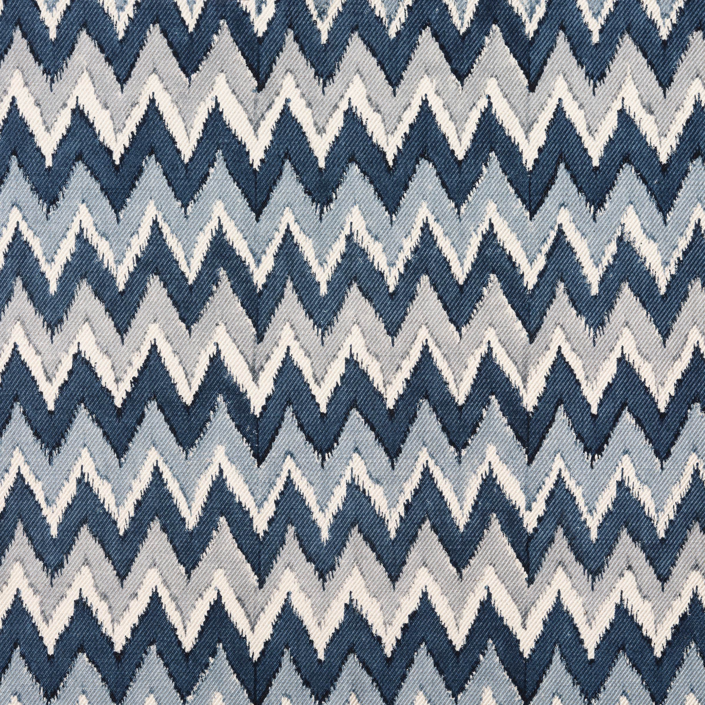 Zig Zag | Indigo on Natural Twill