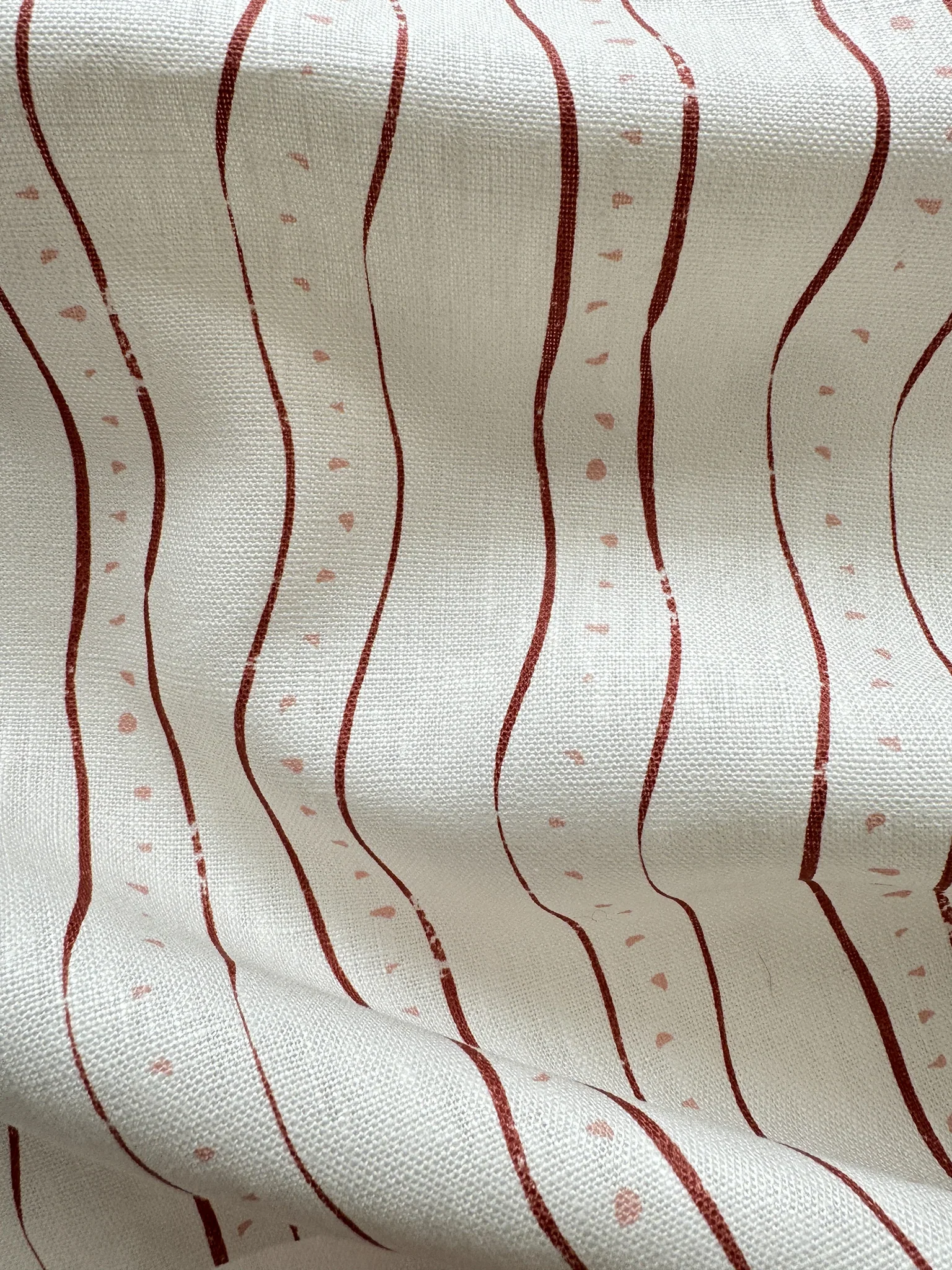 Rayure | Burgundy Linen Fabric