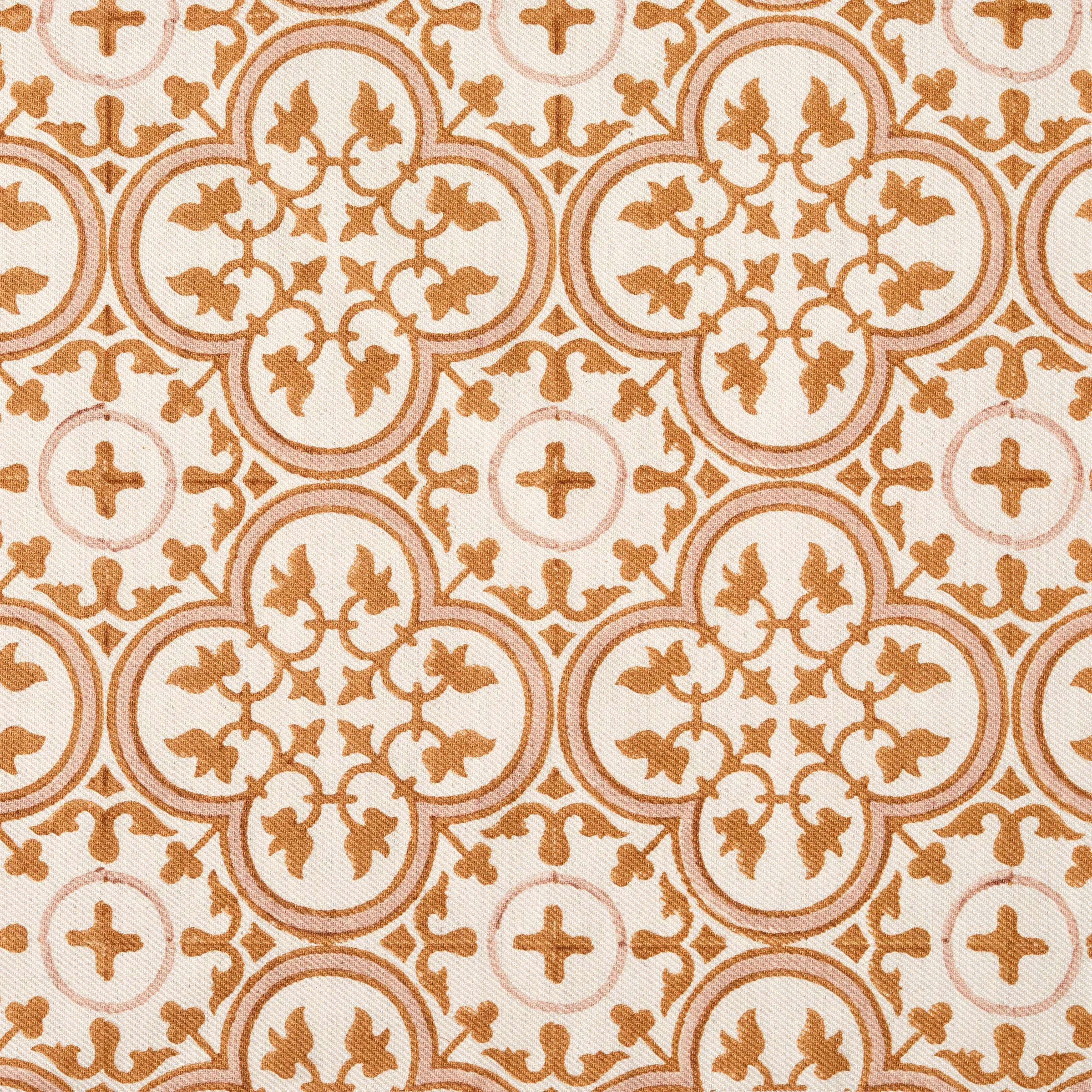 Tuscan Tile | Ochre on Natural Twill