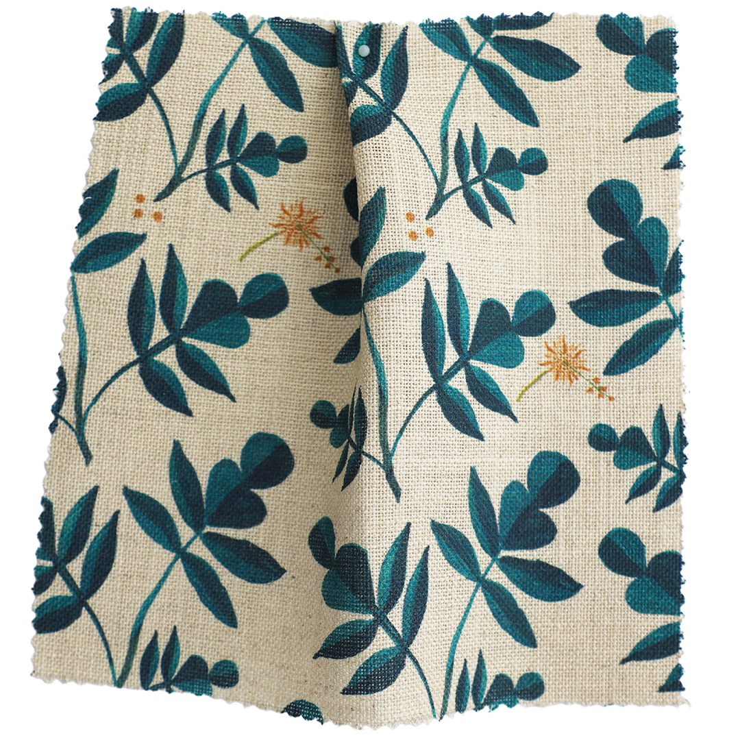 Clemmie Linen Fabric | Indigo Blue