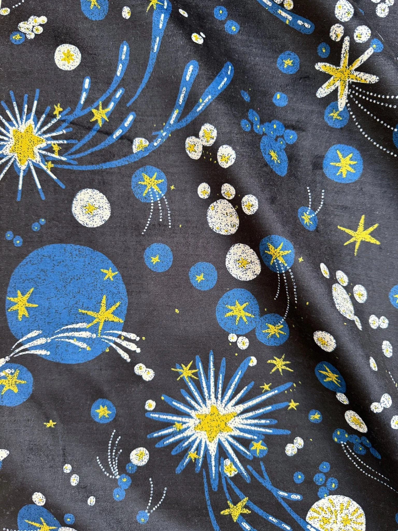 Solaris | Linen Cotton Fabric Ink Blue
