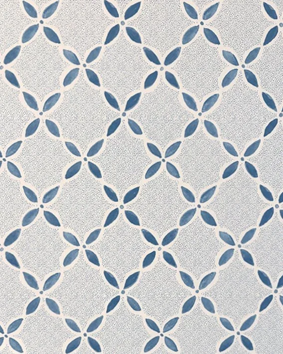Lattice Leaf Wallpaper | Blues