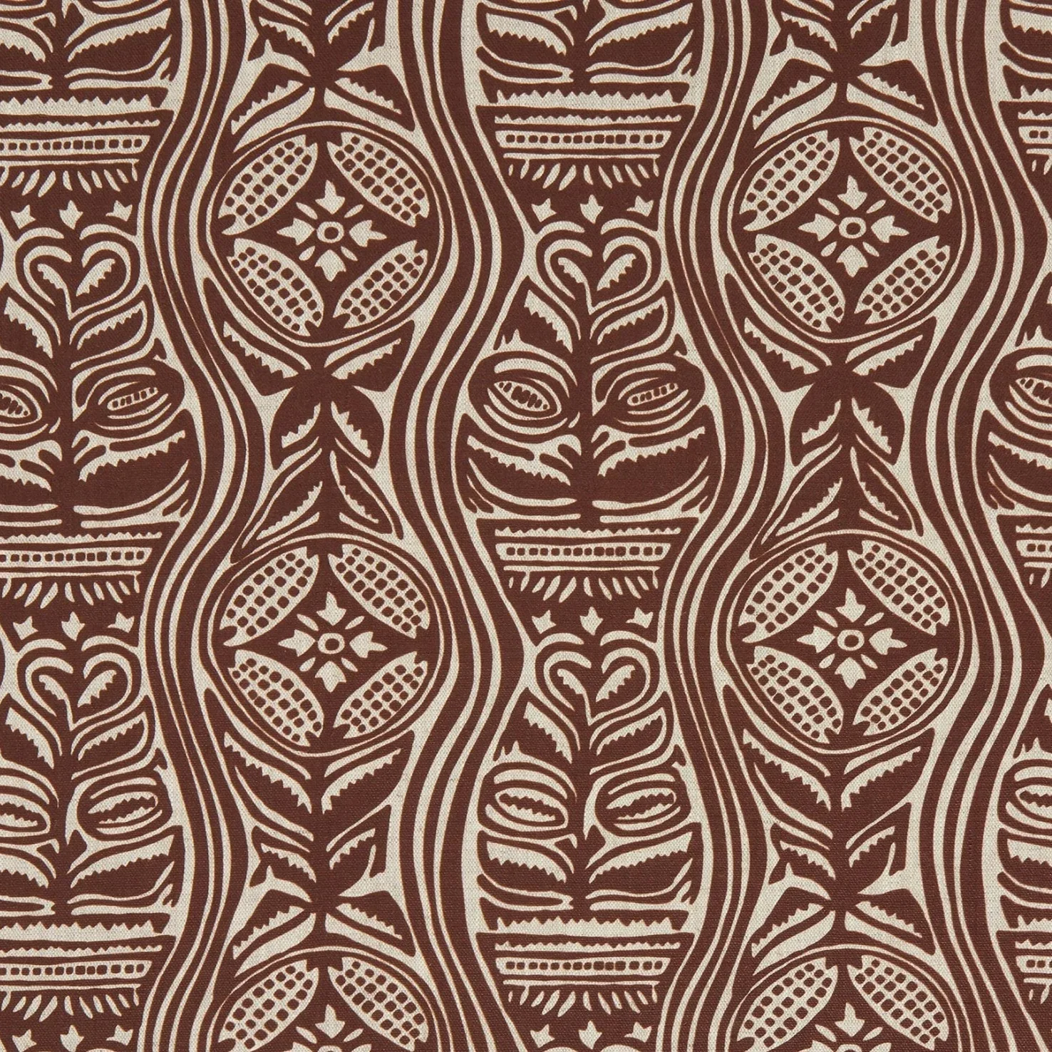 Dacha Printed Linen Paper-Backed  in Tobacco/Natural