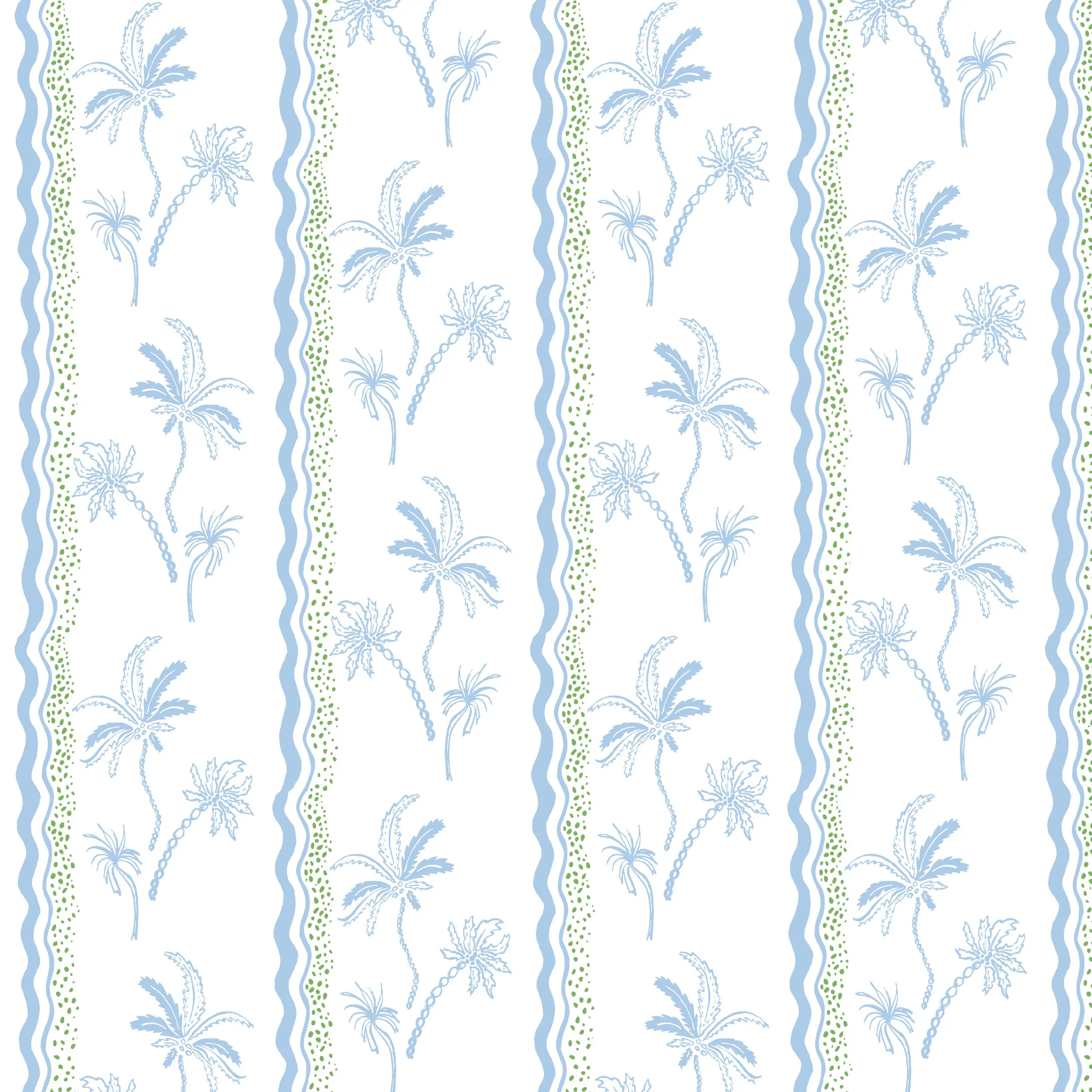 Little Palm Wallpaper | Cloudy Blue & Lawn