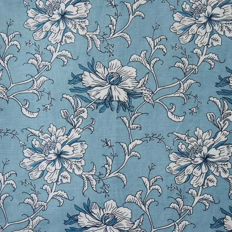 Tibetan Flower |  Indigo on Ivory
