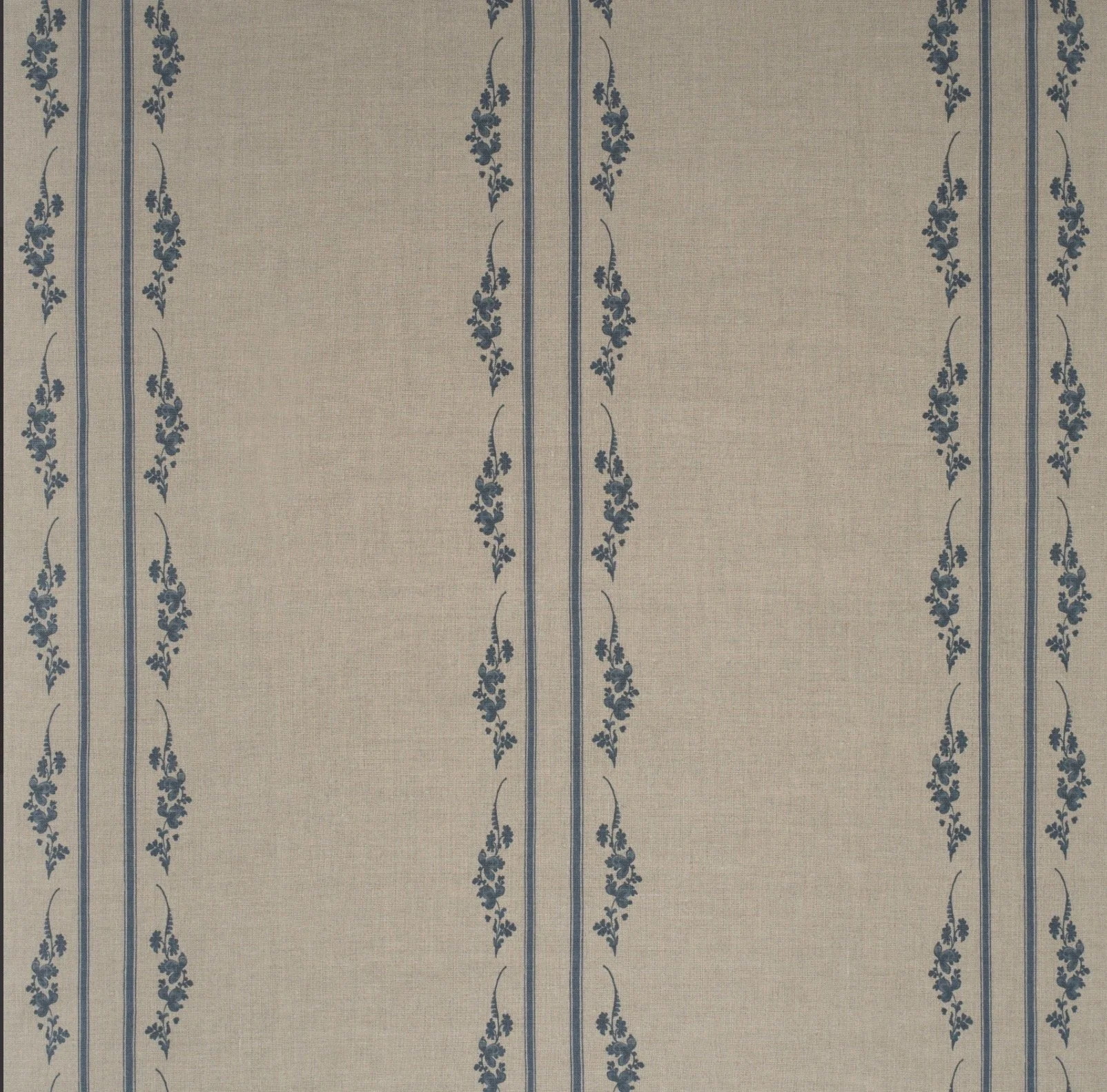 Trifolium Matchprint Linen | Midnight On Natural
