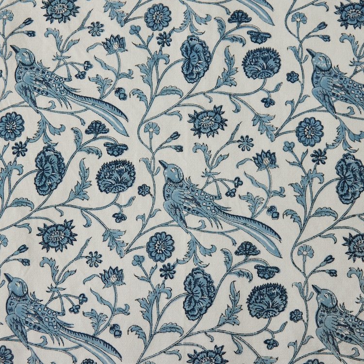 Birds of Paradise | Indigo on Ivory