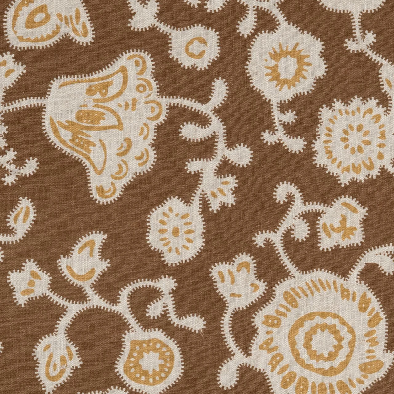 Paper-Backed  Persian Poppy Dual Use Printed Linen Bronze/Natural