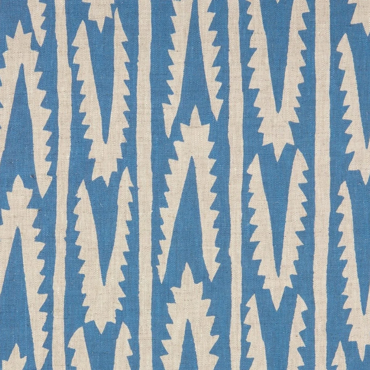 Shashka Dual Use Printed Linen Cornflower Blue/Natural