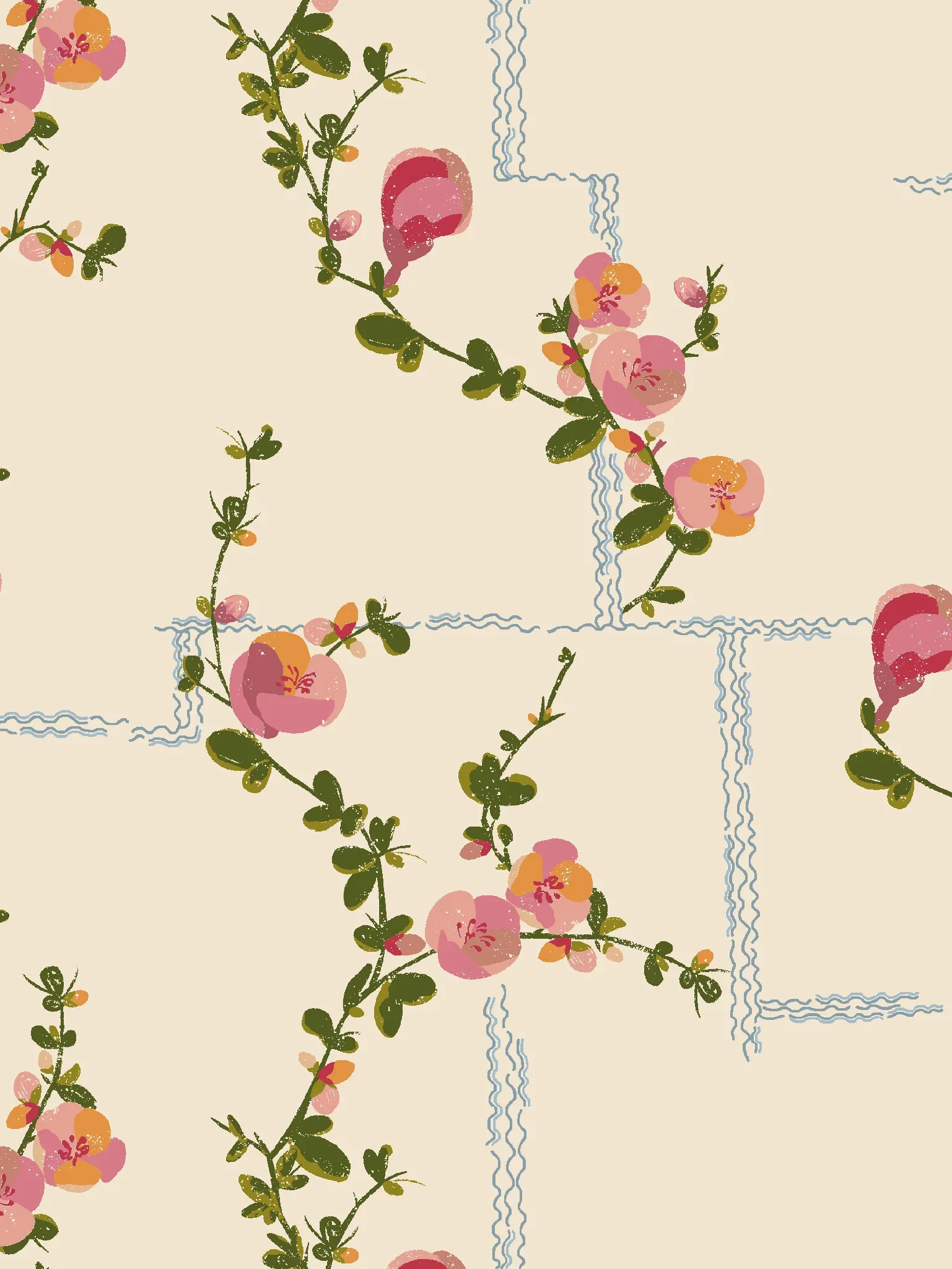 Coco | Pink on Beige