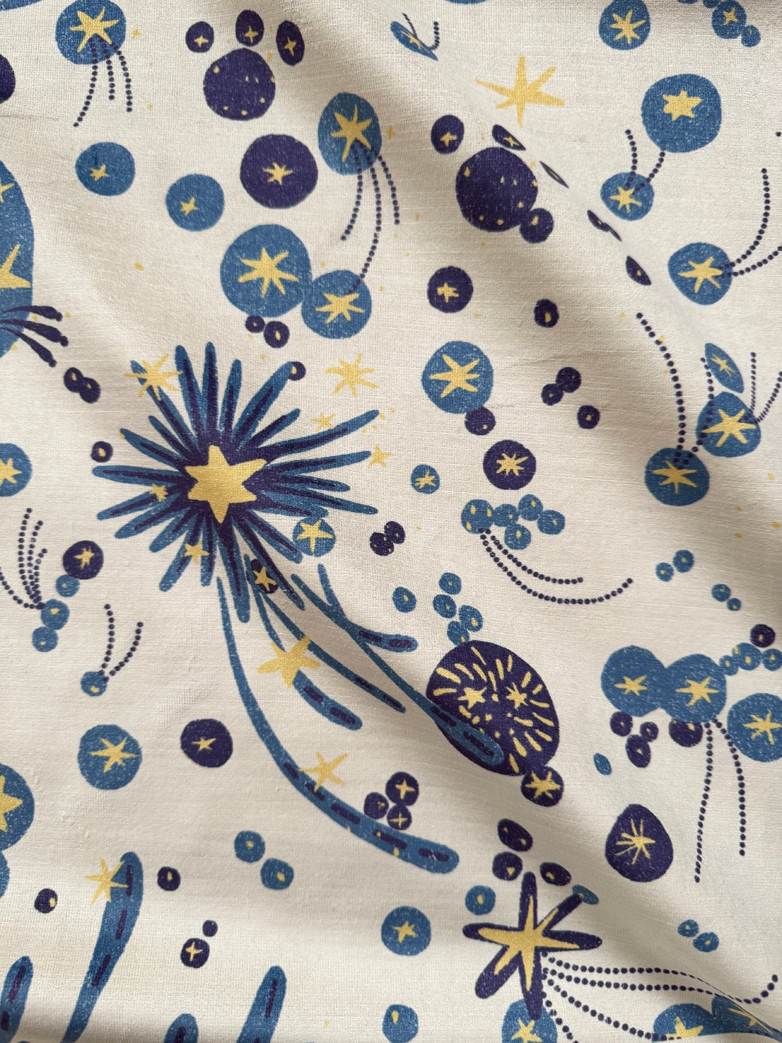 Solaris | Velvet Fabric Denim Blue