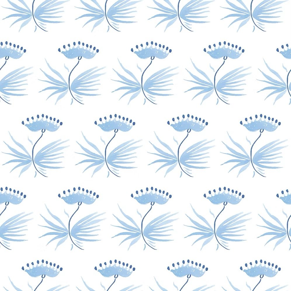Astrid Wallpaper | Cloudy Blue & Ocean