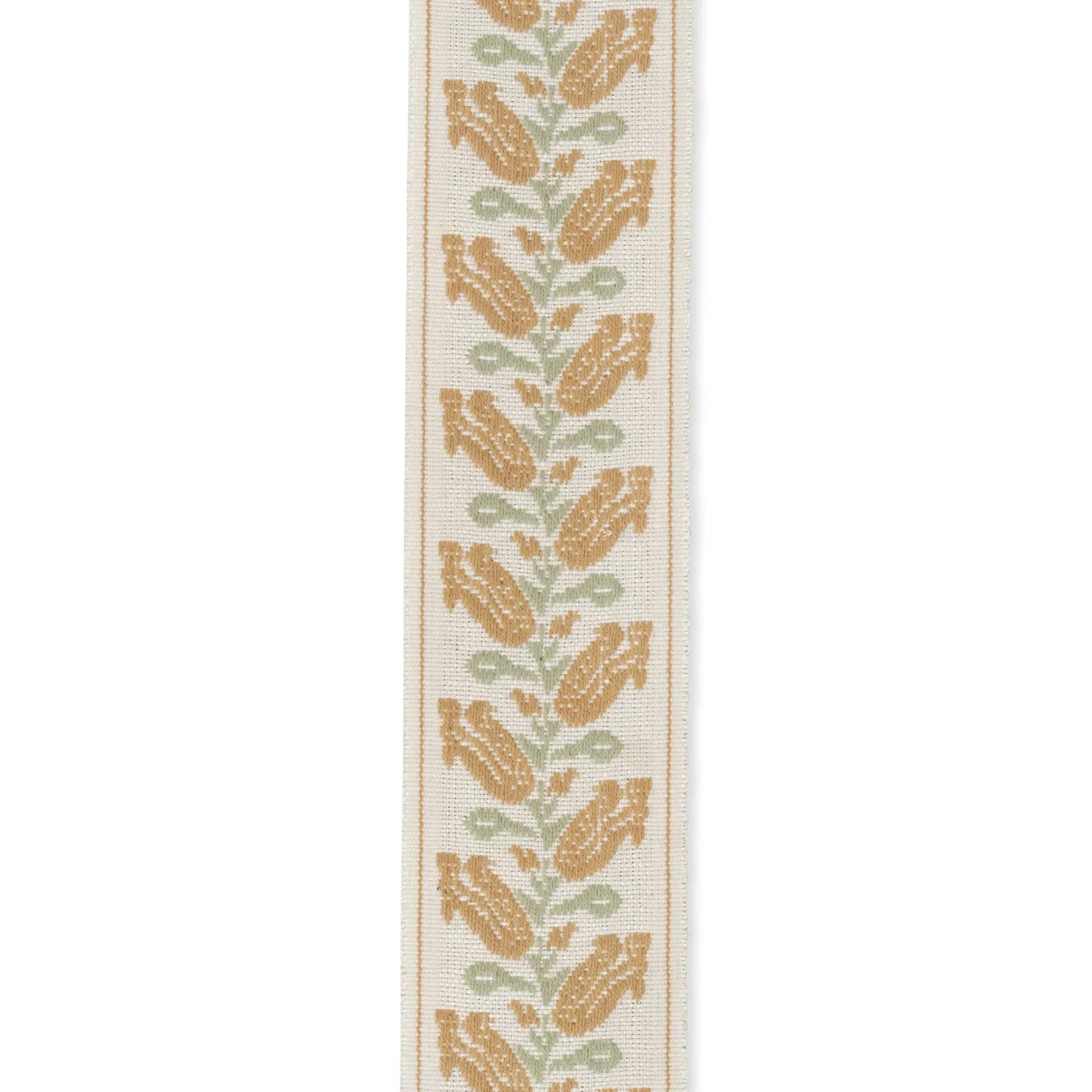 Volga Linen | Folkloric Floral Braid in Biscotti