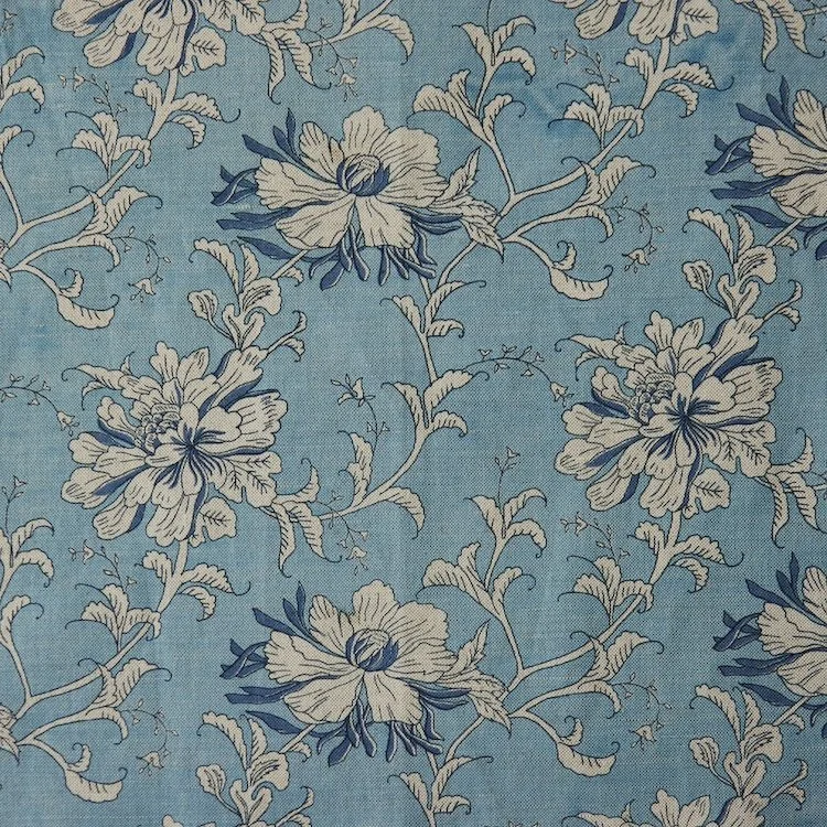 Tibetan Flower | Indigo on Natural
