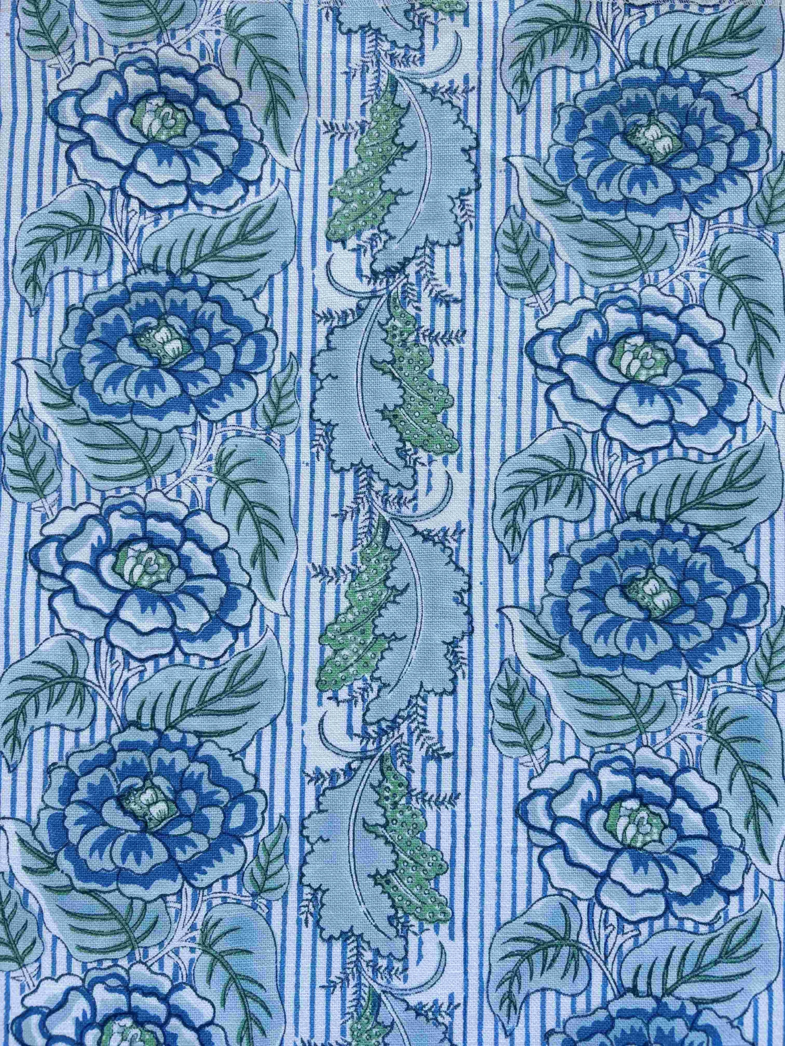 French Roses | Blue Bell/Sky On Ivory
