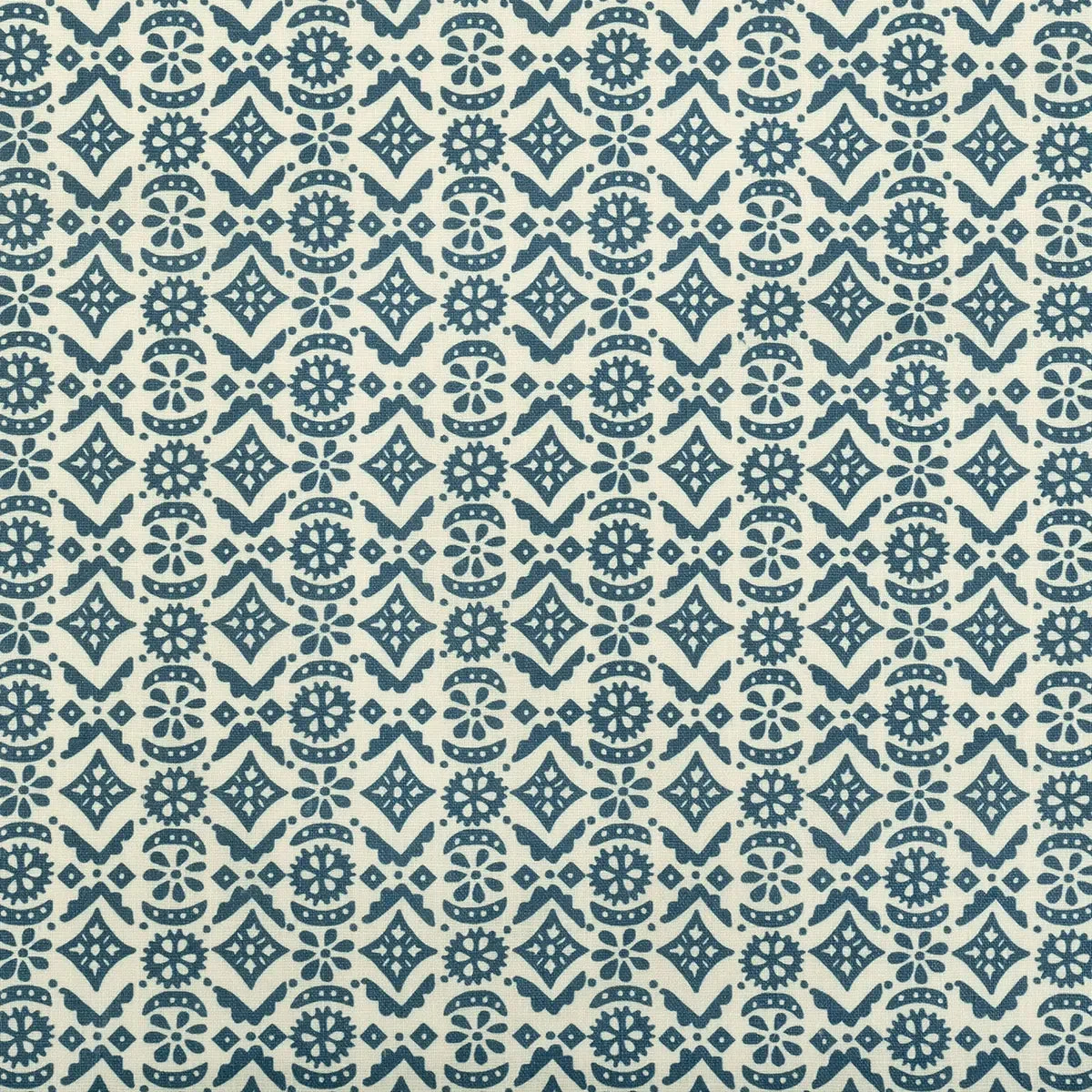 Hawelka Dual Use Printed Linen Oyster/Prussian Blue