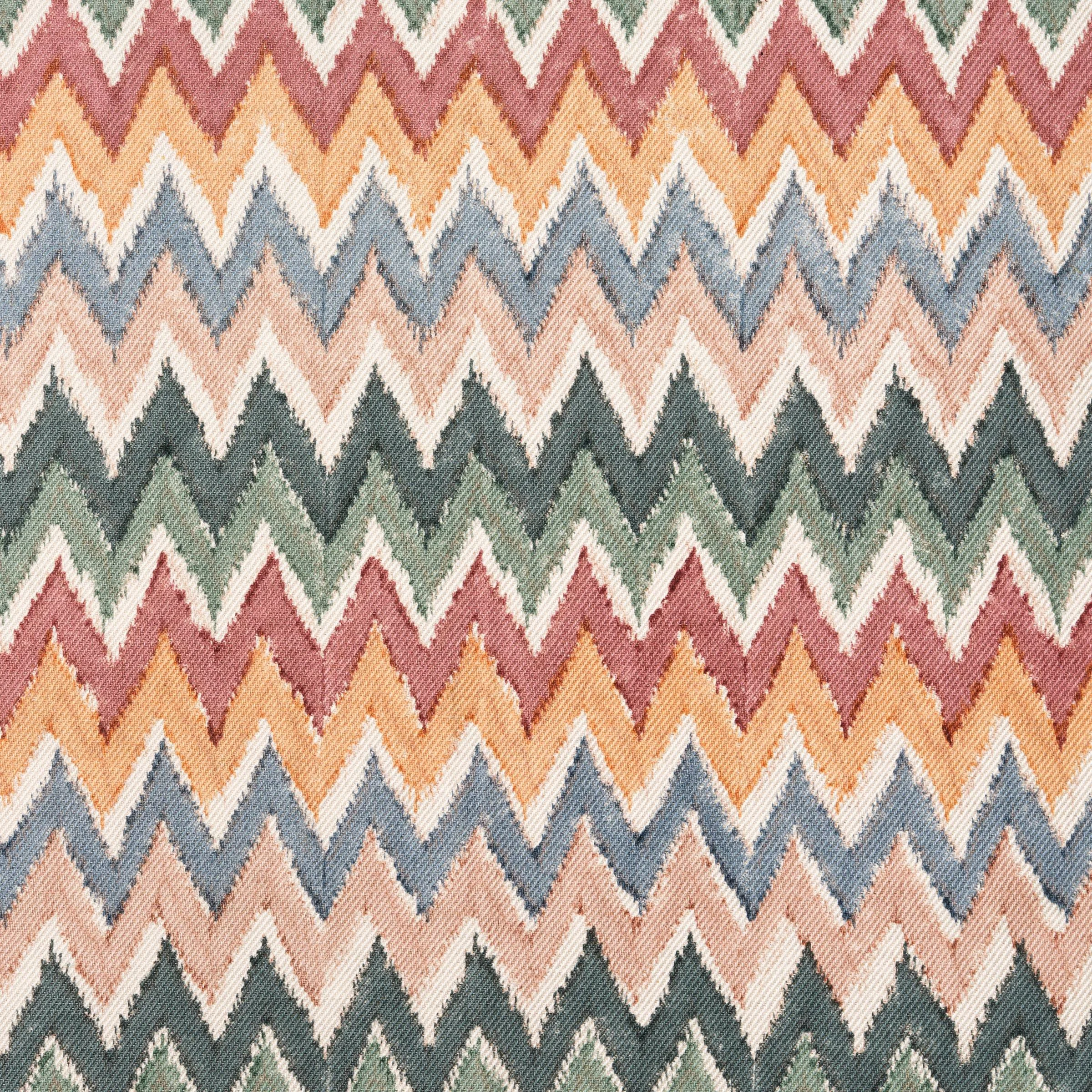 Zig Zag | Multi Colour on Natural Twill