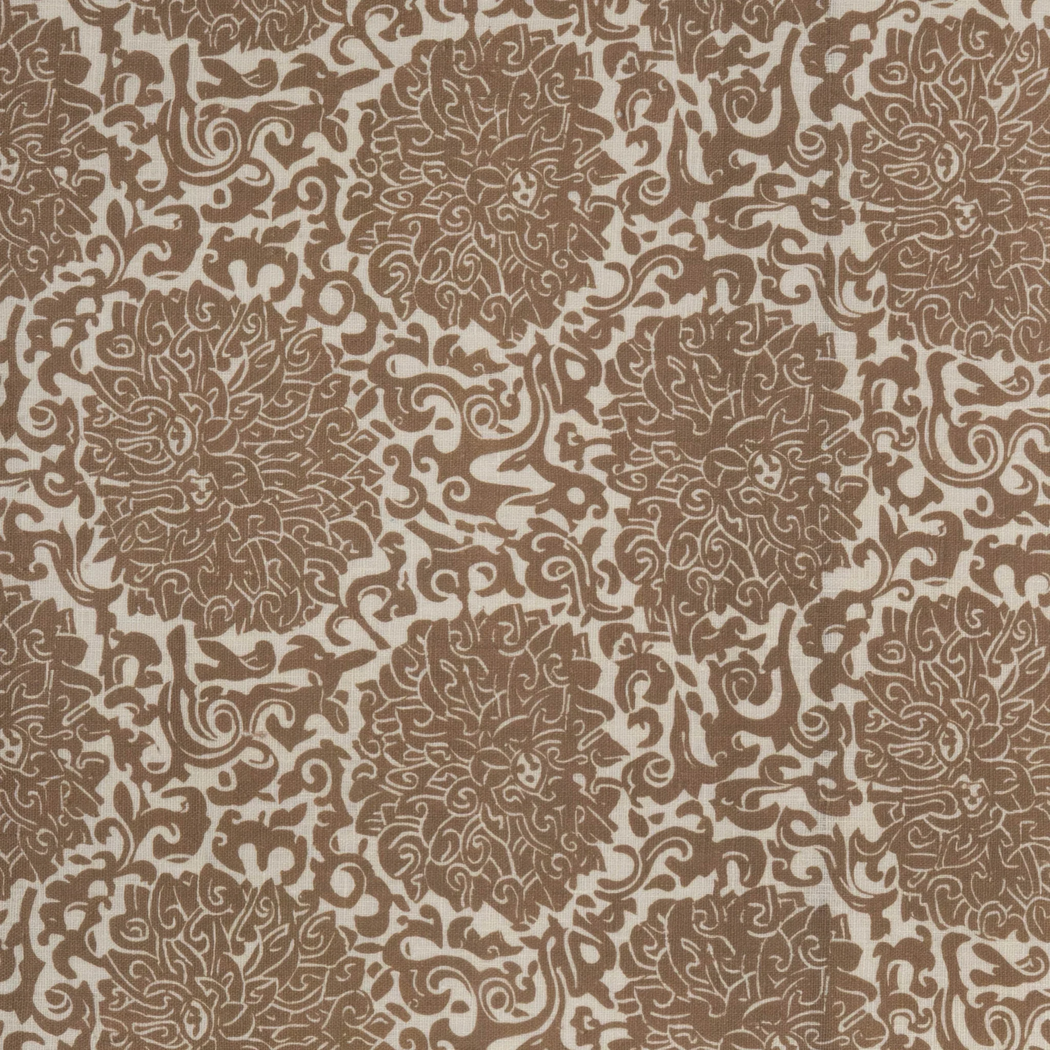 Paper-Backed  Chrysanthemum Archive Revival Dual Use Printed Linen Caramel/Oyster