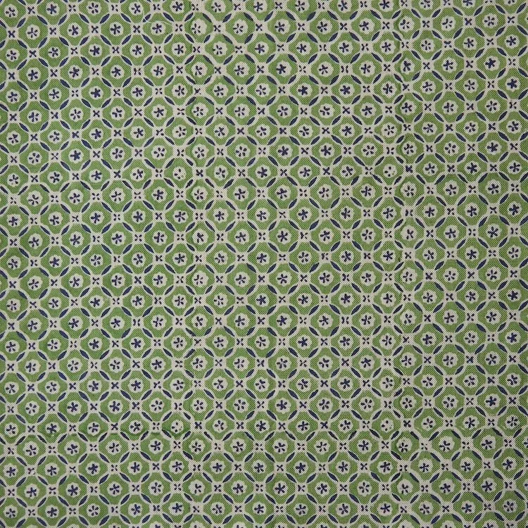 Daisy Tile | Moss/Navy on Natural (Archiving Soon)
