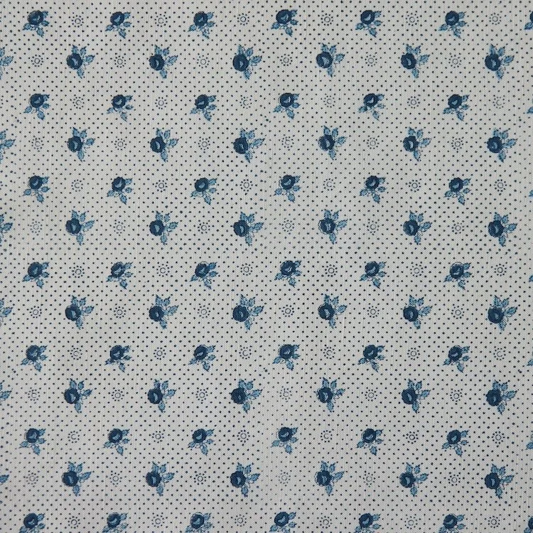 Floral Spot |  Indigo on Ivory