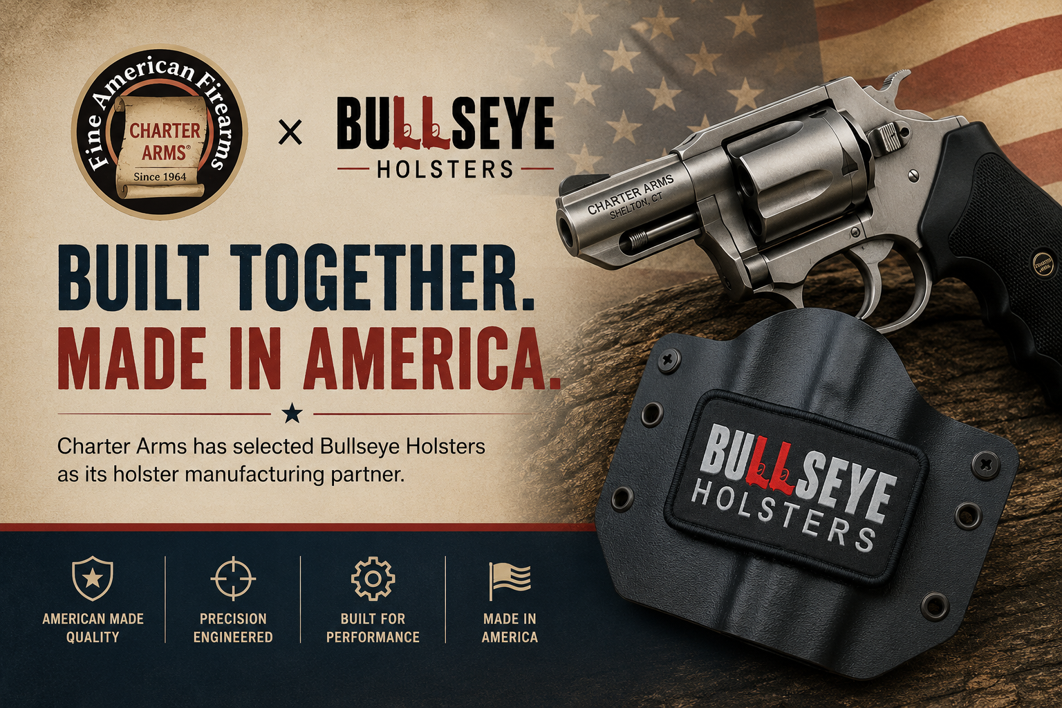 Bullseye Holsters Announces Manufacturing Partnership with Charter Arms