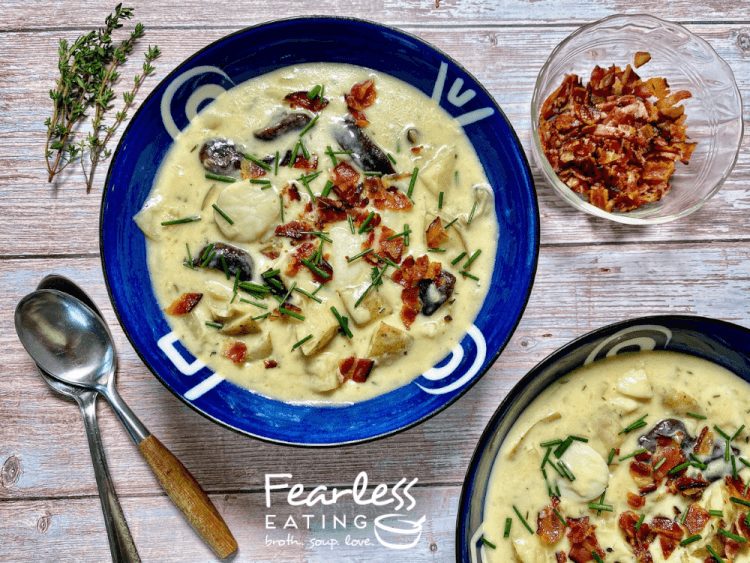 Scallop Chowder with Wild Mushrooms and Chives