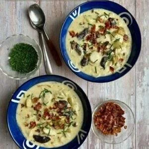 Craig Fear's Scallop Chowder recipe made with St Ours Clam Broth