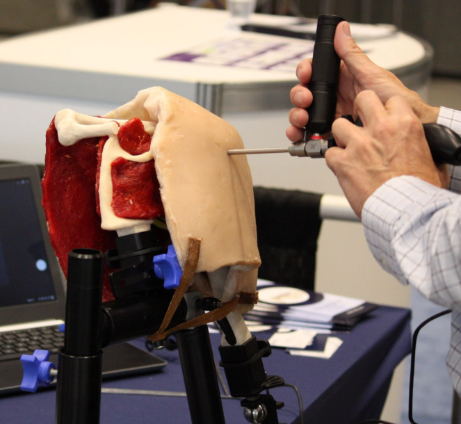 Tactile orthopaedic shoulder model in use