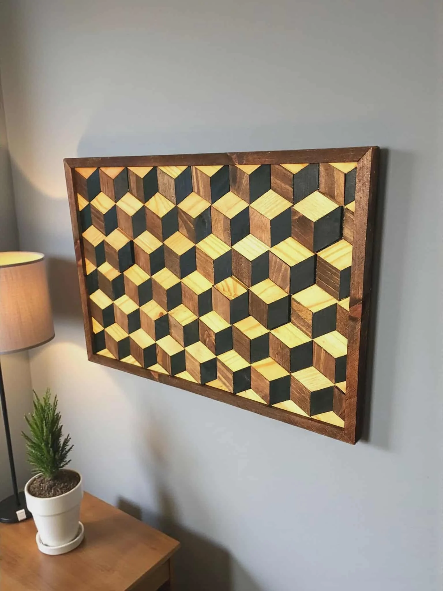 Geometric Hexagon 3D Wall Art – Medium