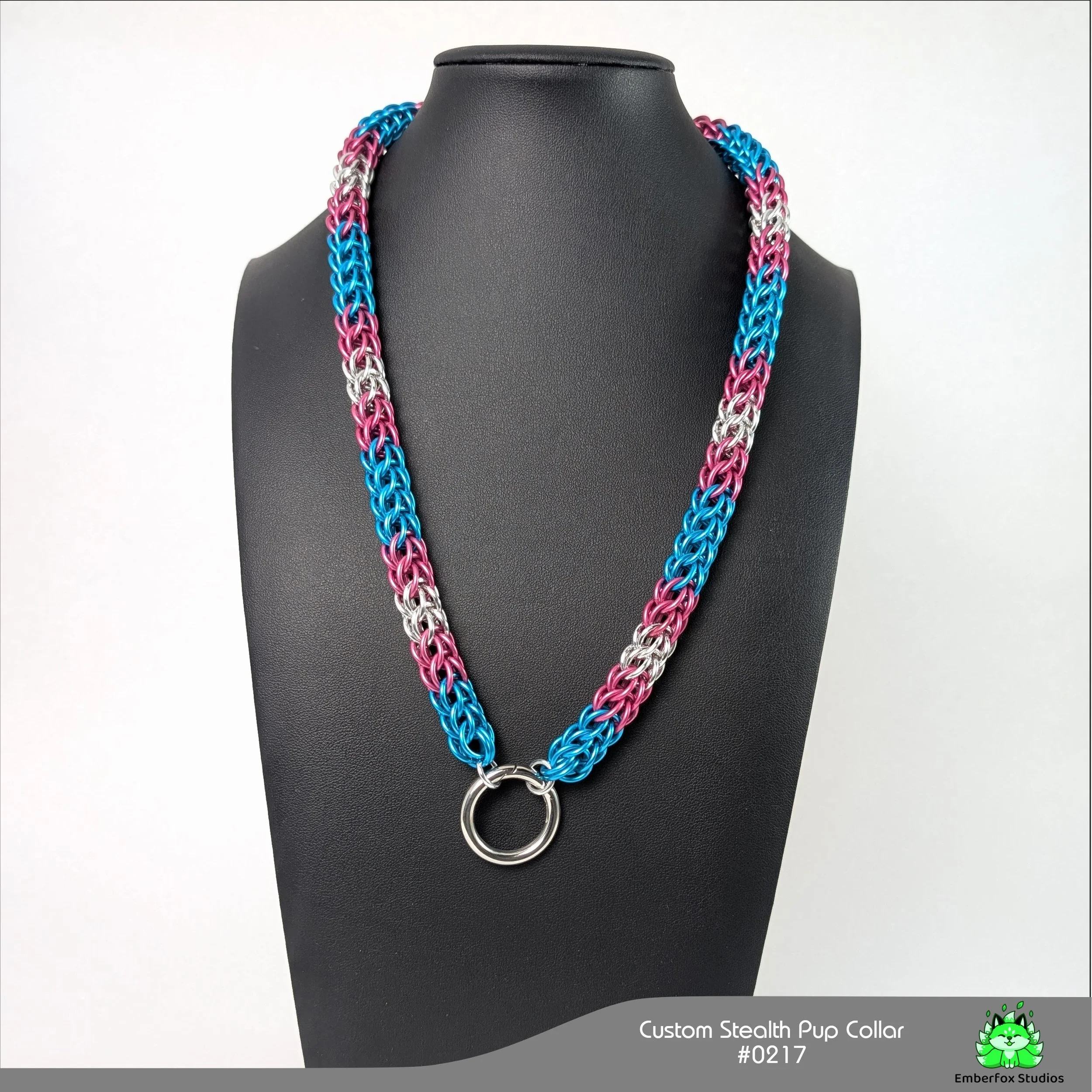 #0217 - Pink, Turquoise, Bright Aluminum - 22"