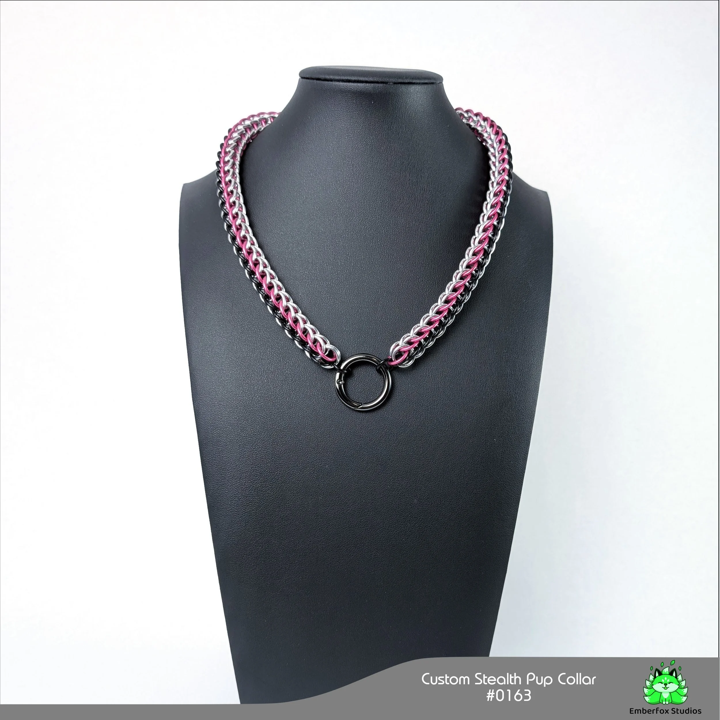 #0163 - Gloss Black, Bright Aluminum, Pink - 18"