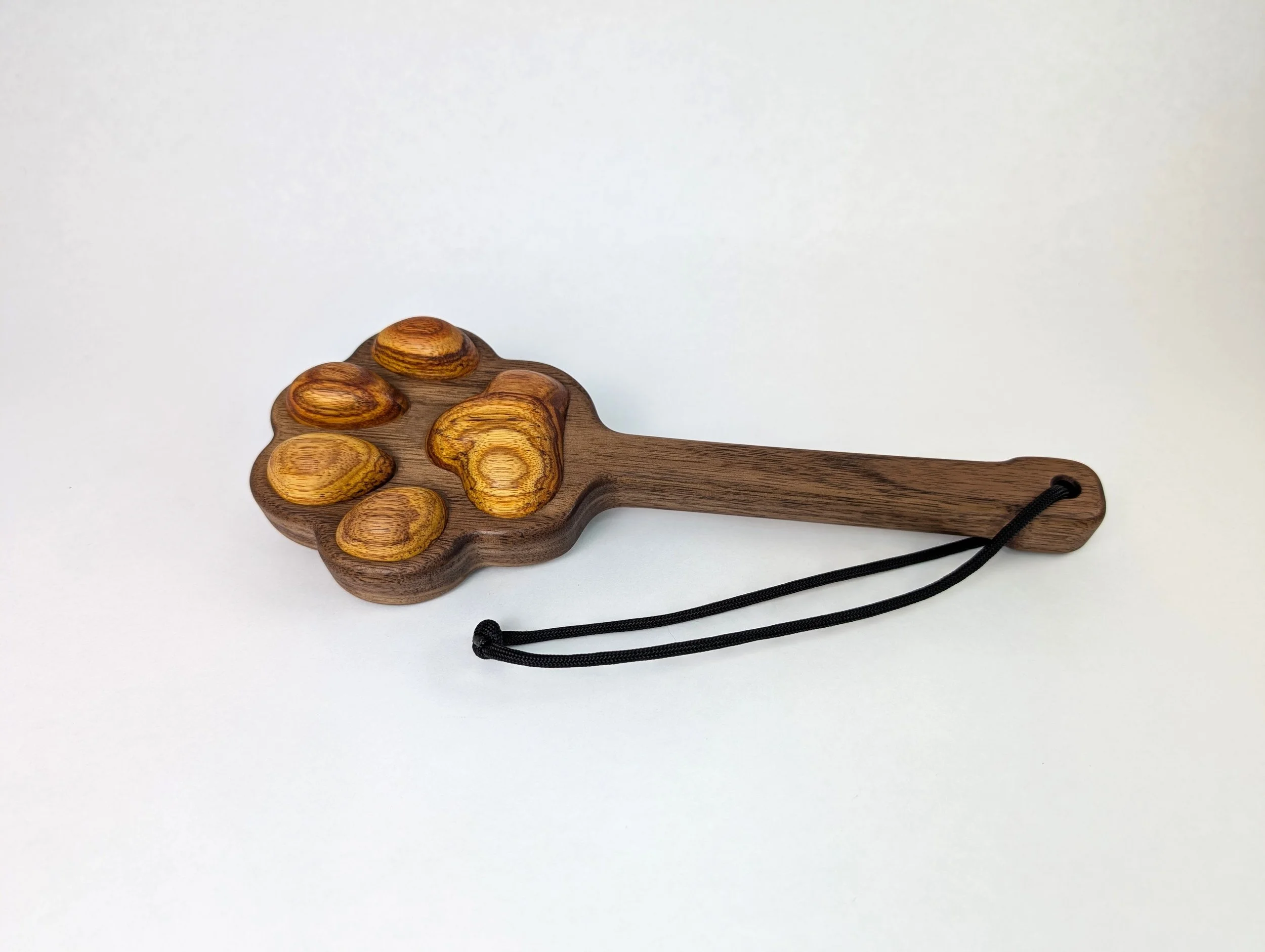 #35 Walnut 3d paw with canarywood toe beans