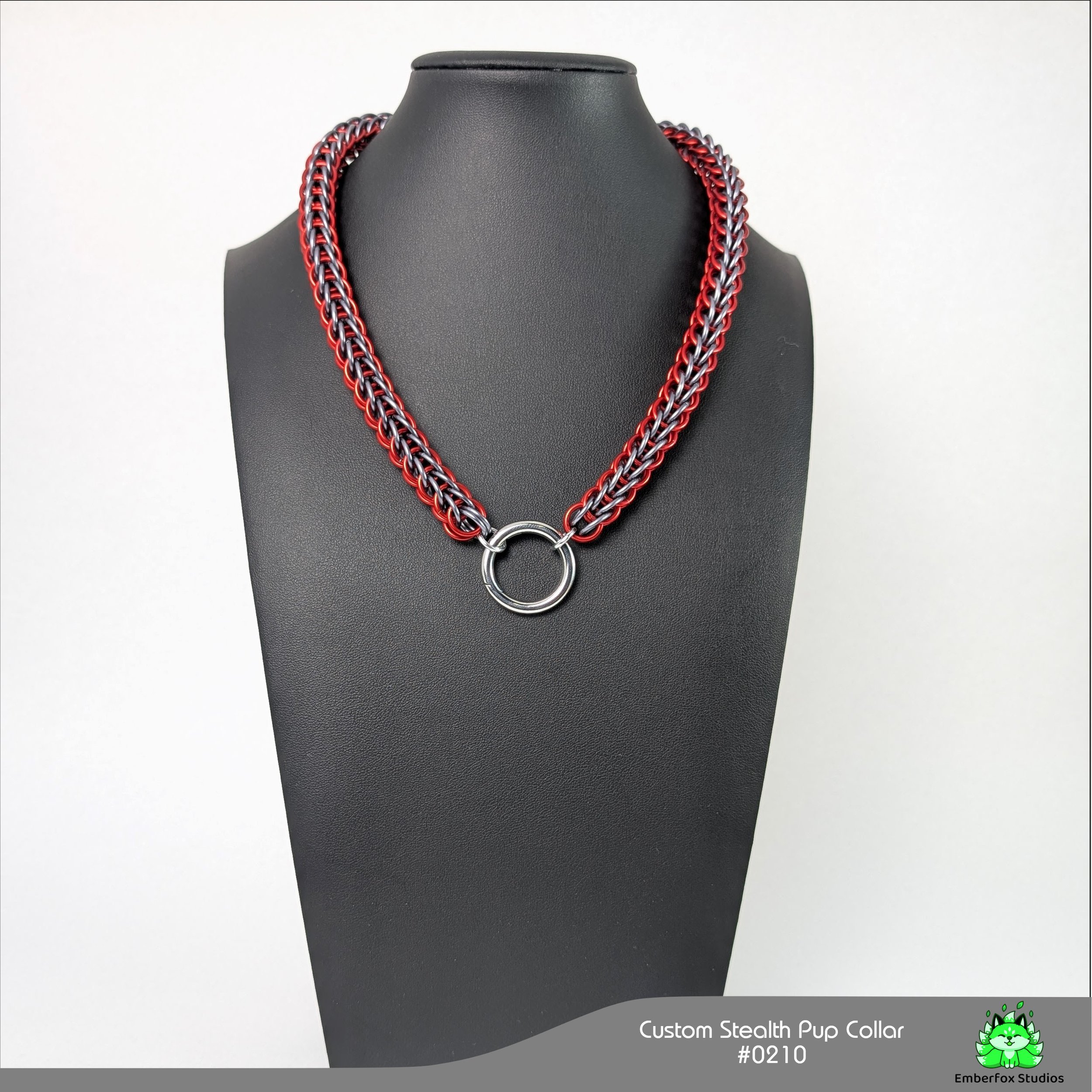 #0210 - Stormy Gray, Red - 18"