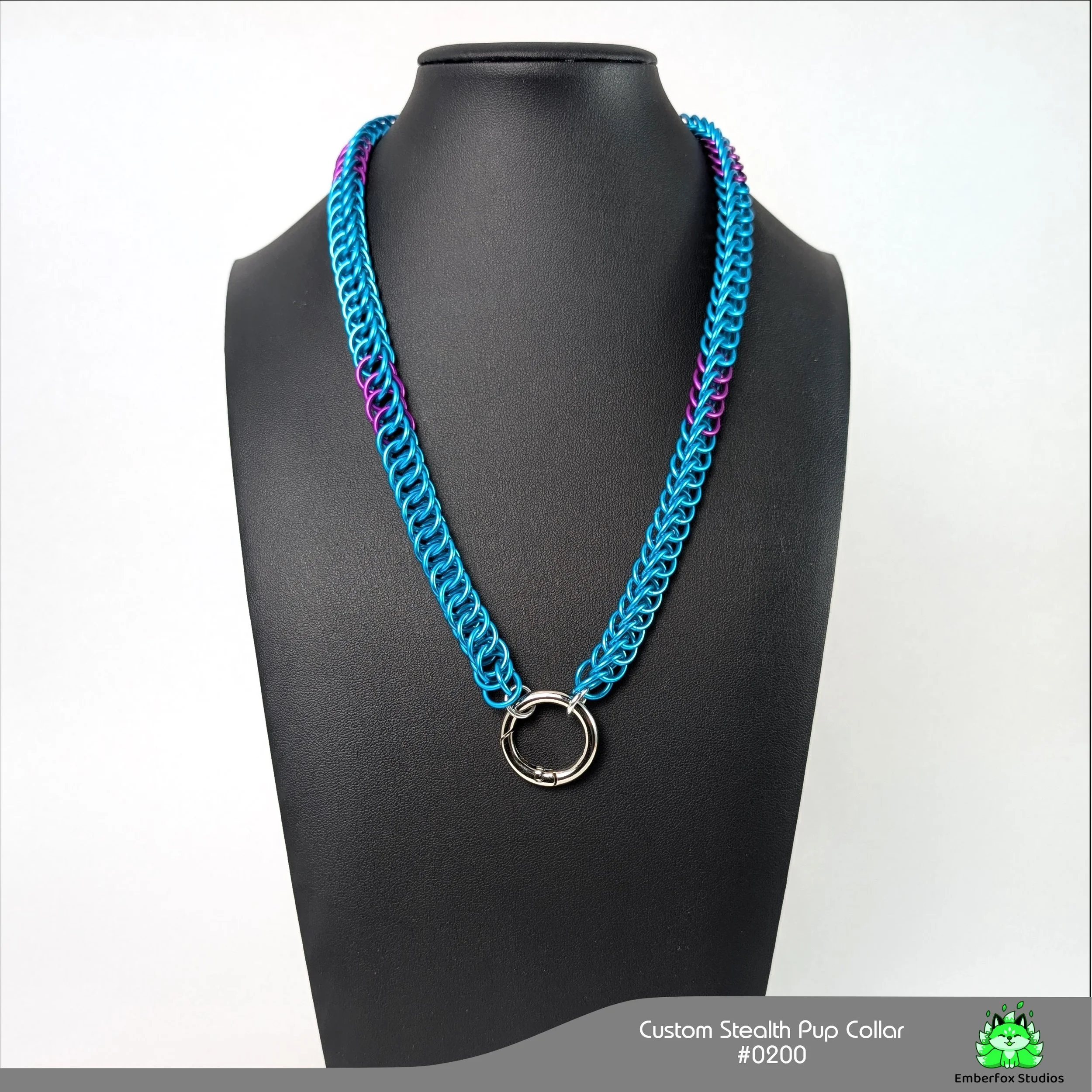 #0200 - Half-Persian - Turquoise, Purple - 20"