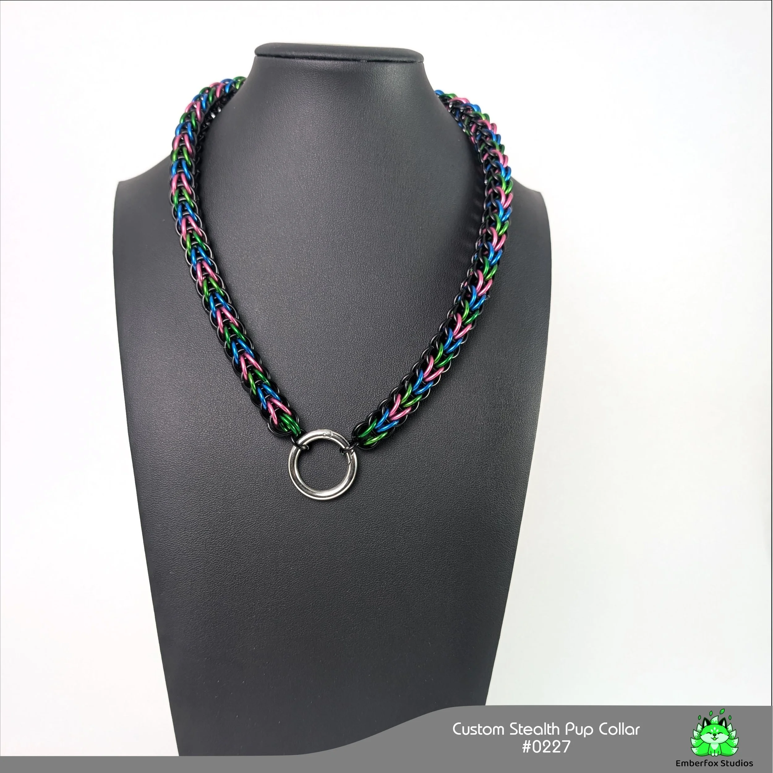#0227 - Green, Blue, Gloss Black, Pink - 19"