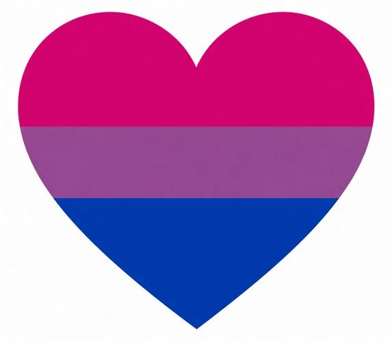 Bi+ flag as a heart