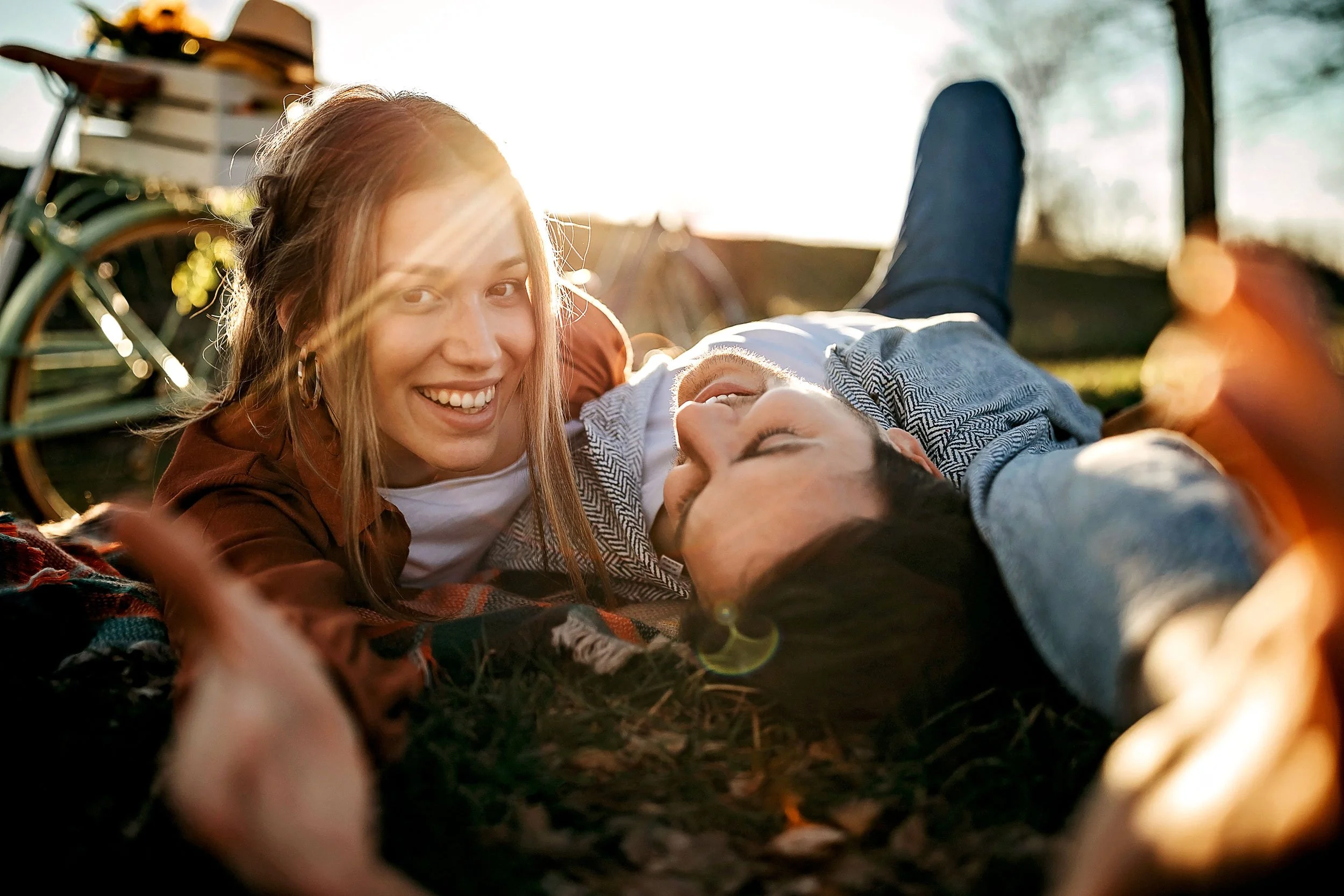 smiling couple in nature
