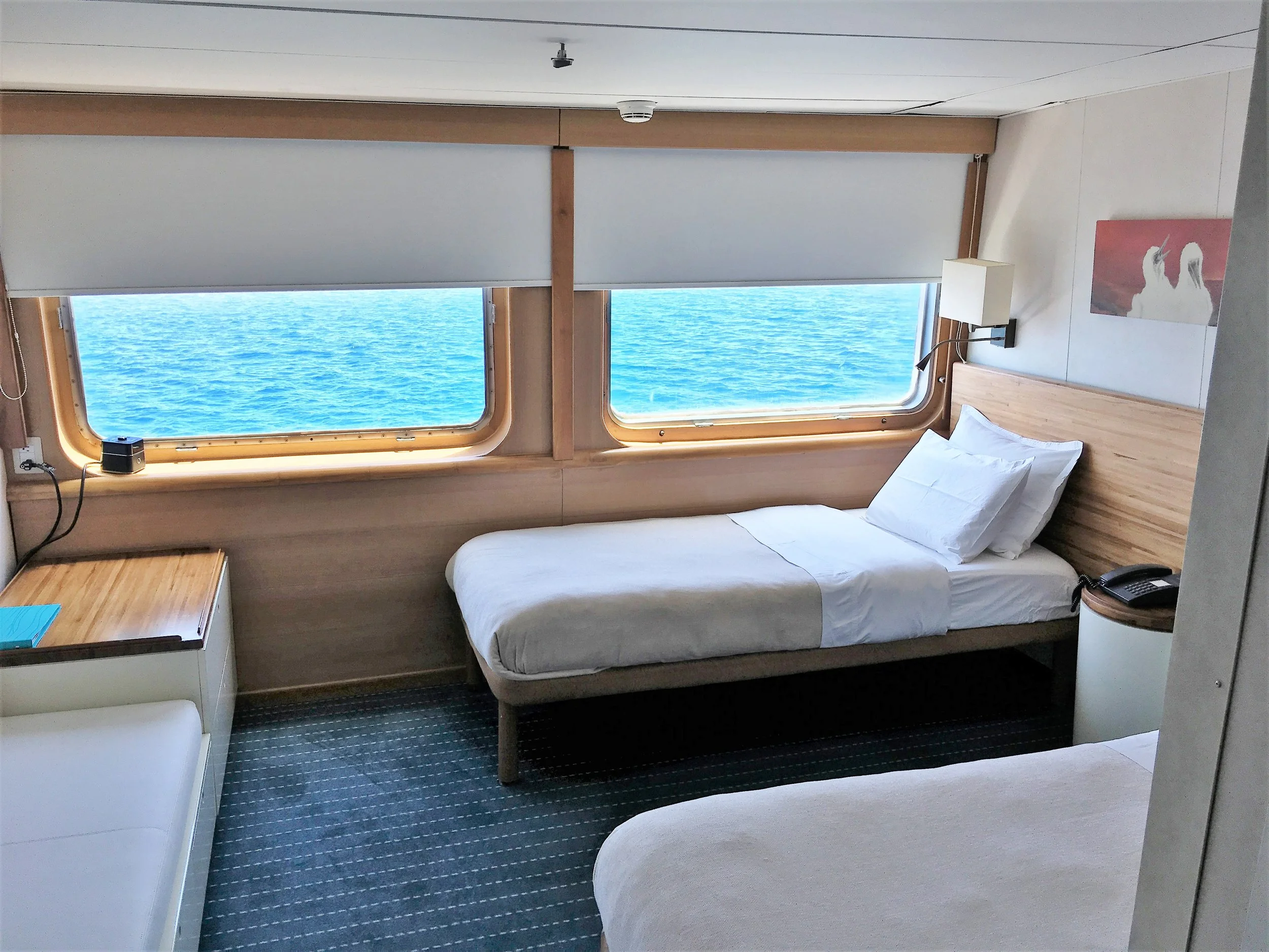 Inside cabin on Galapagos cruise ship