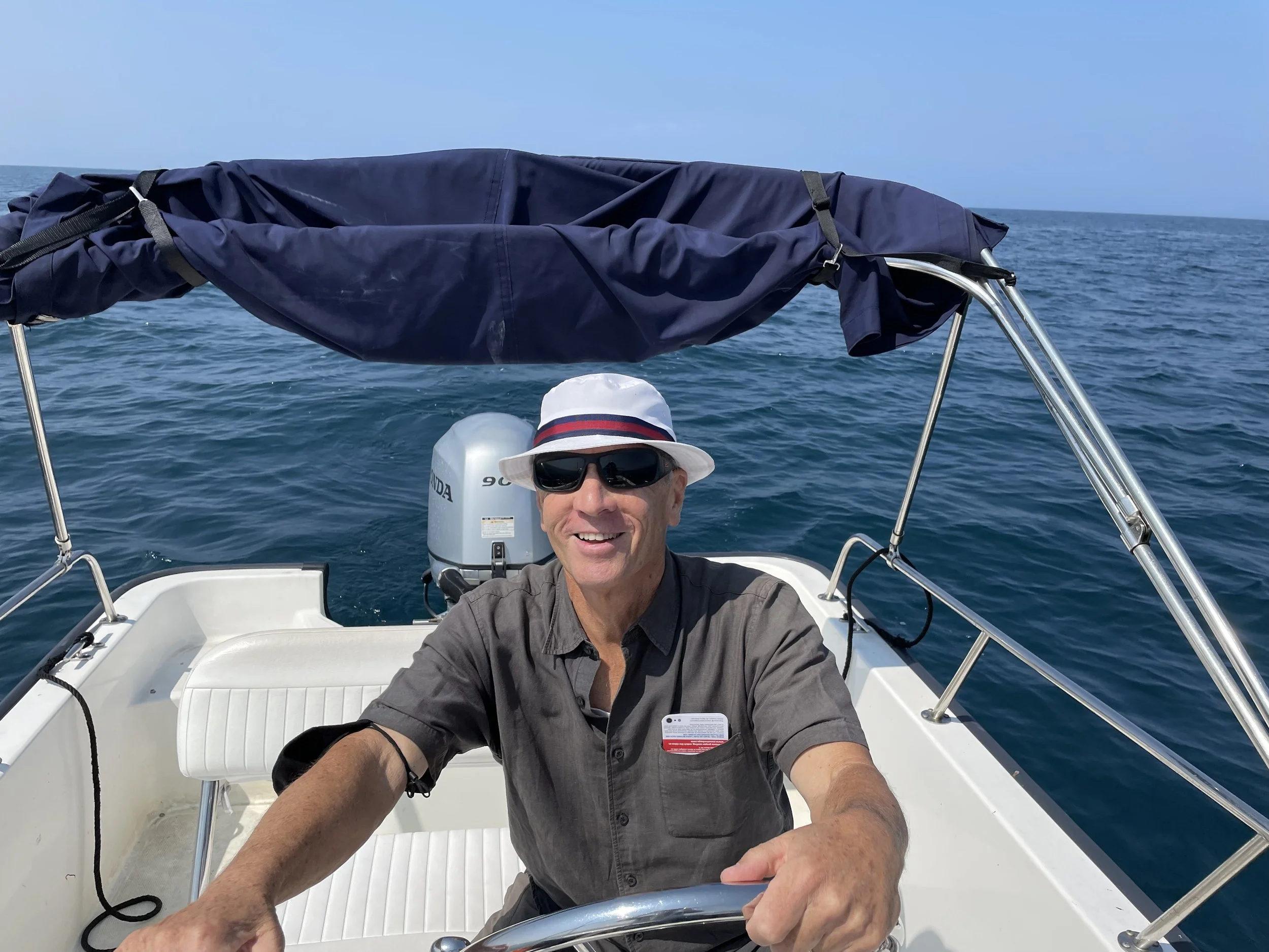 The author three miles out on Santa Monica Bay, where the Rex was anchored – and besieged in a one-of-a-kind American story – during the summer of 1939