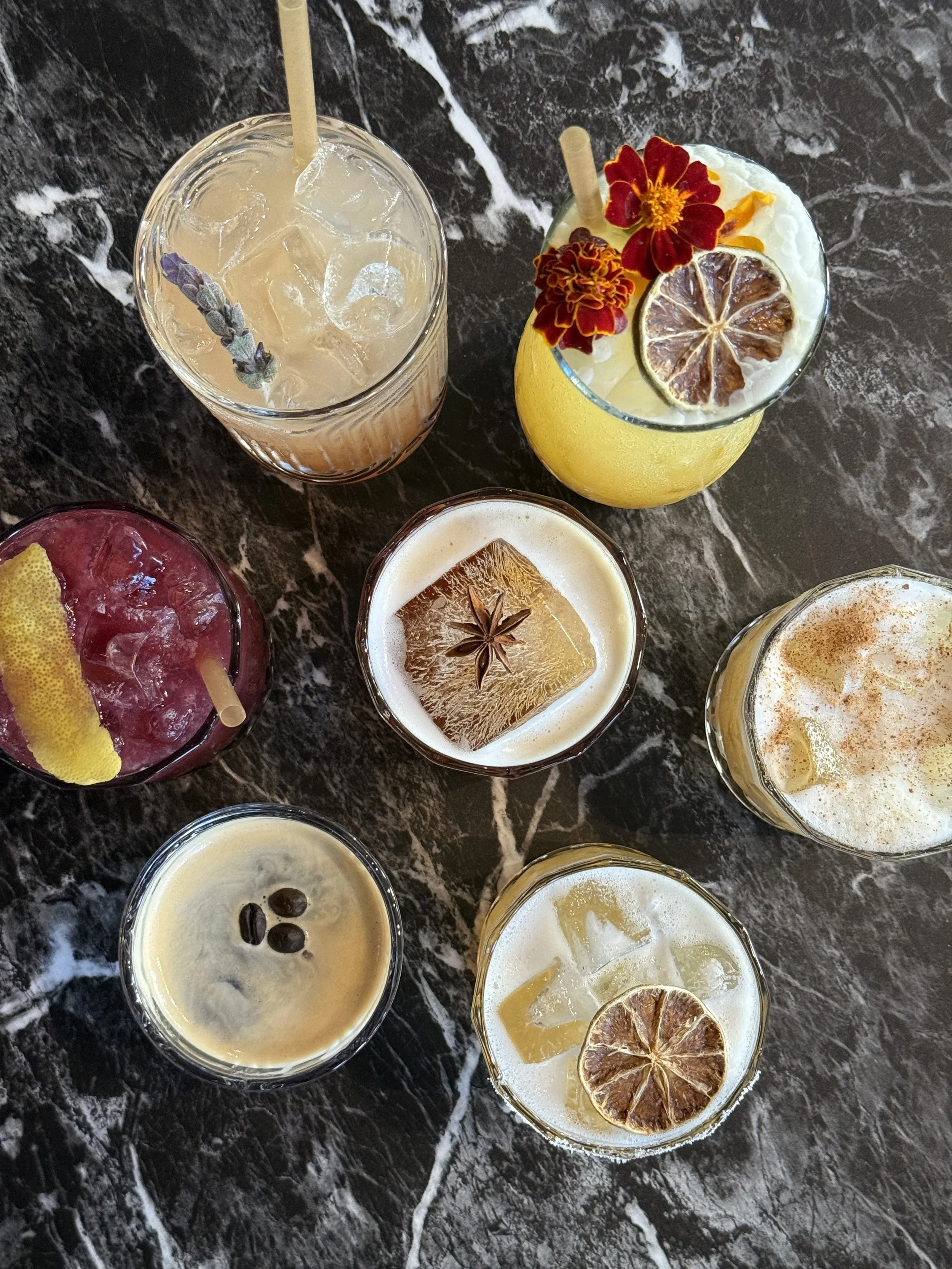 Photo of a variety of non-alcoholic cocktails