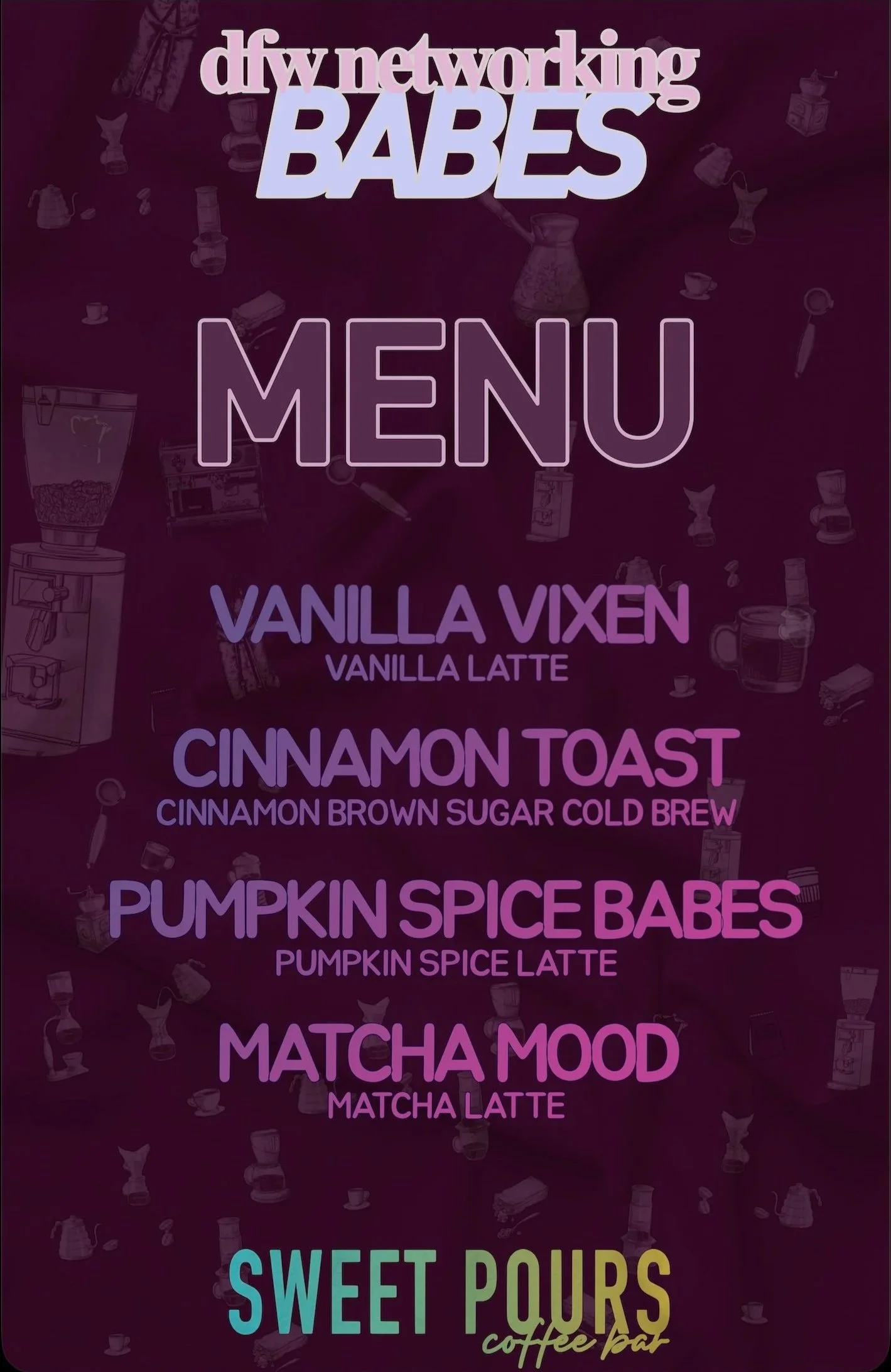 custom menu coffee cart