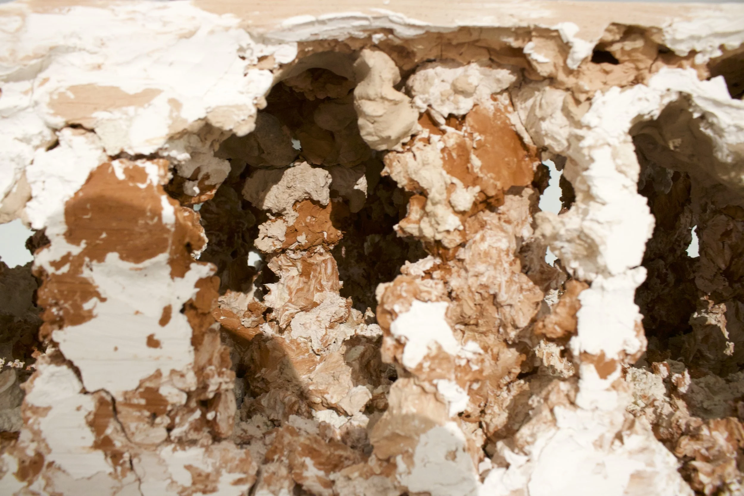 Exploring Cavernous Blocks of Stagnation
(2026)
- Terracotta, Stoneware, and Porcelain - 
18” x 36” x 11”