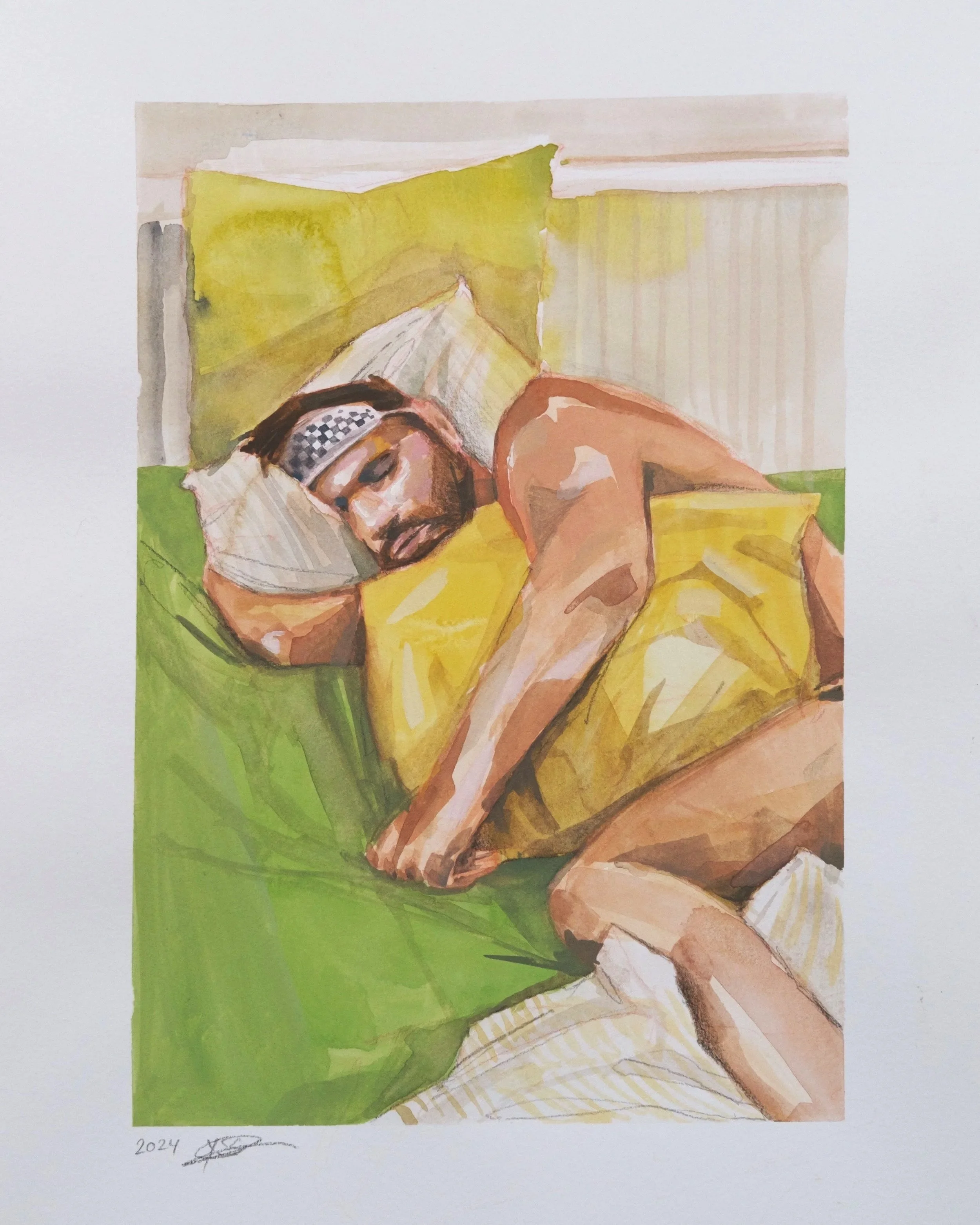 fortress, 2024, Gouache on paper
