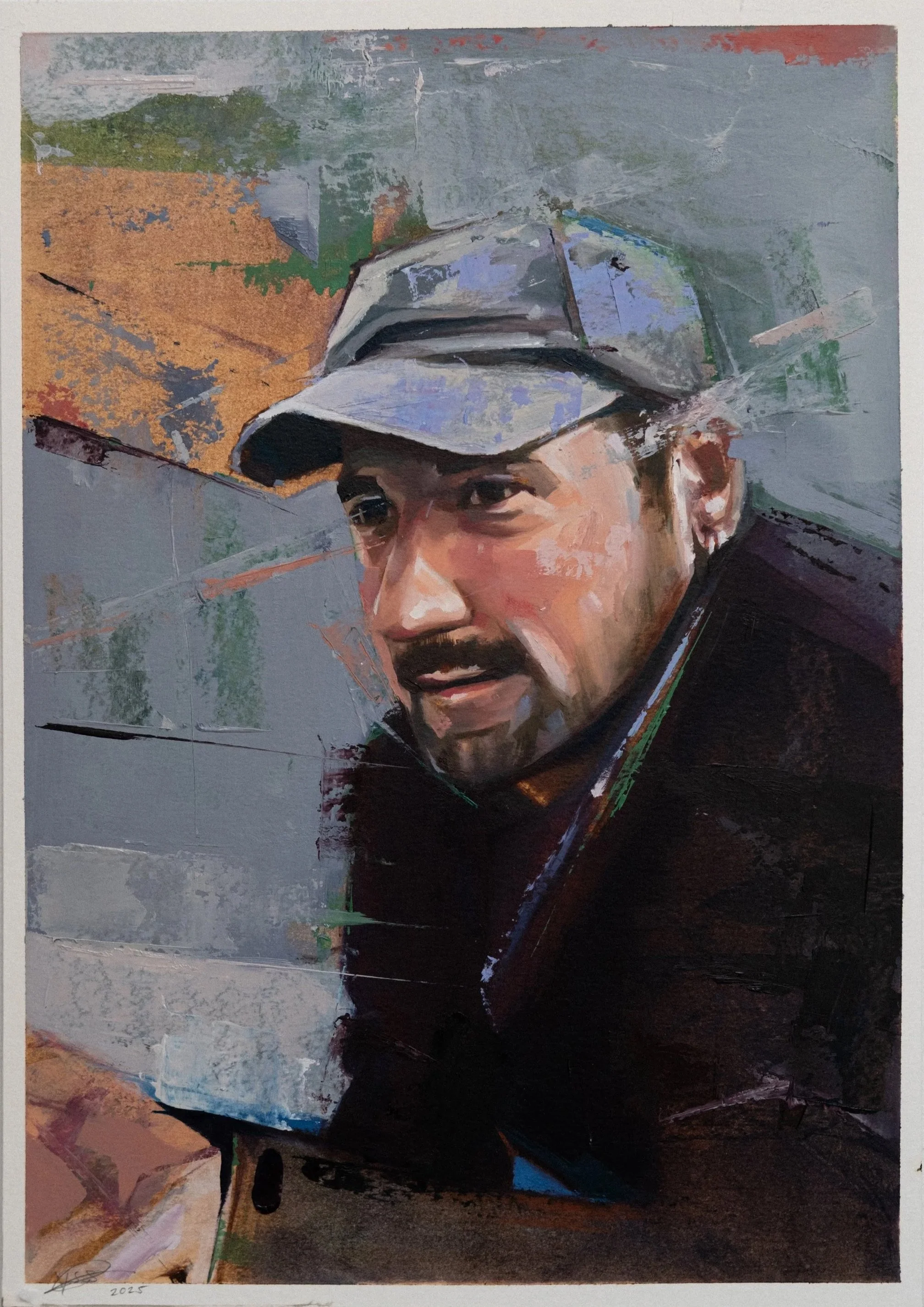 Adri (with a cap), 2025, Oil on paper