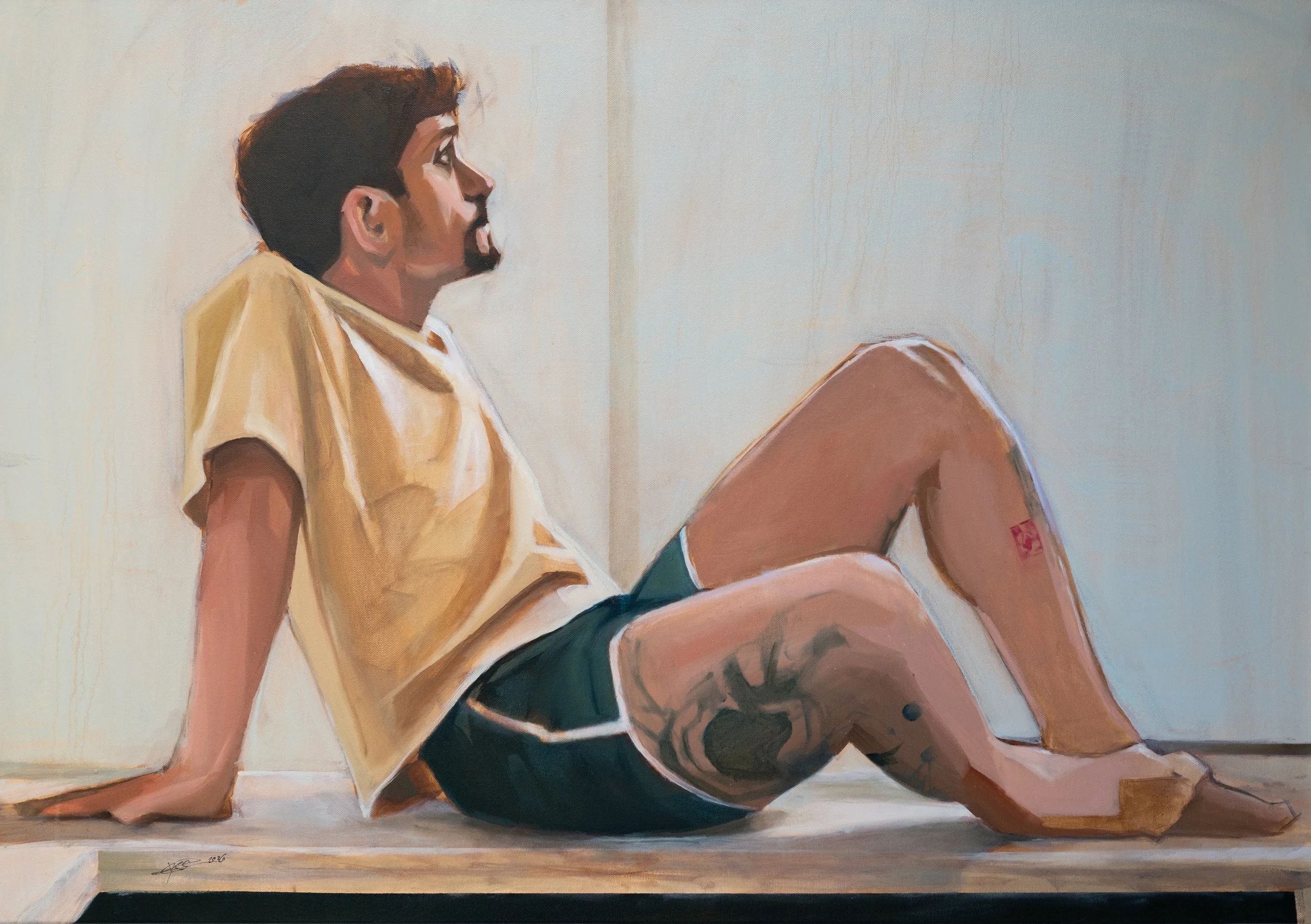 Self in Jaffa, 2025, Oil on canvas