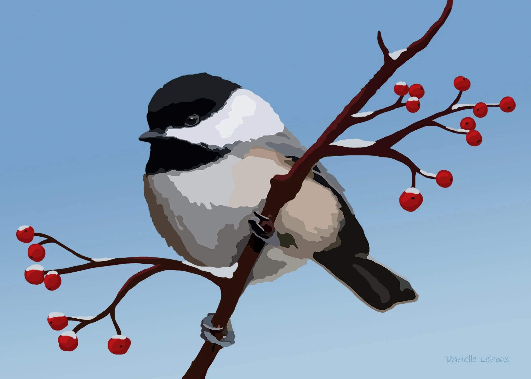 Winter Chickadee Print