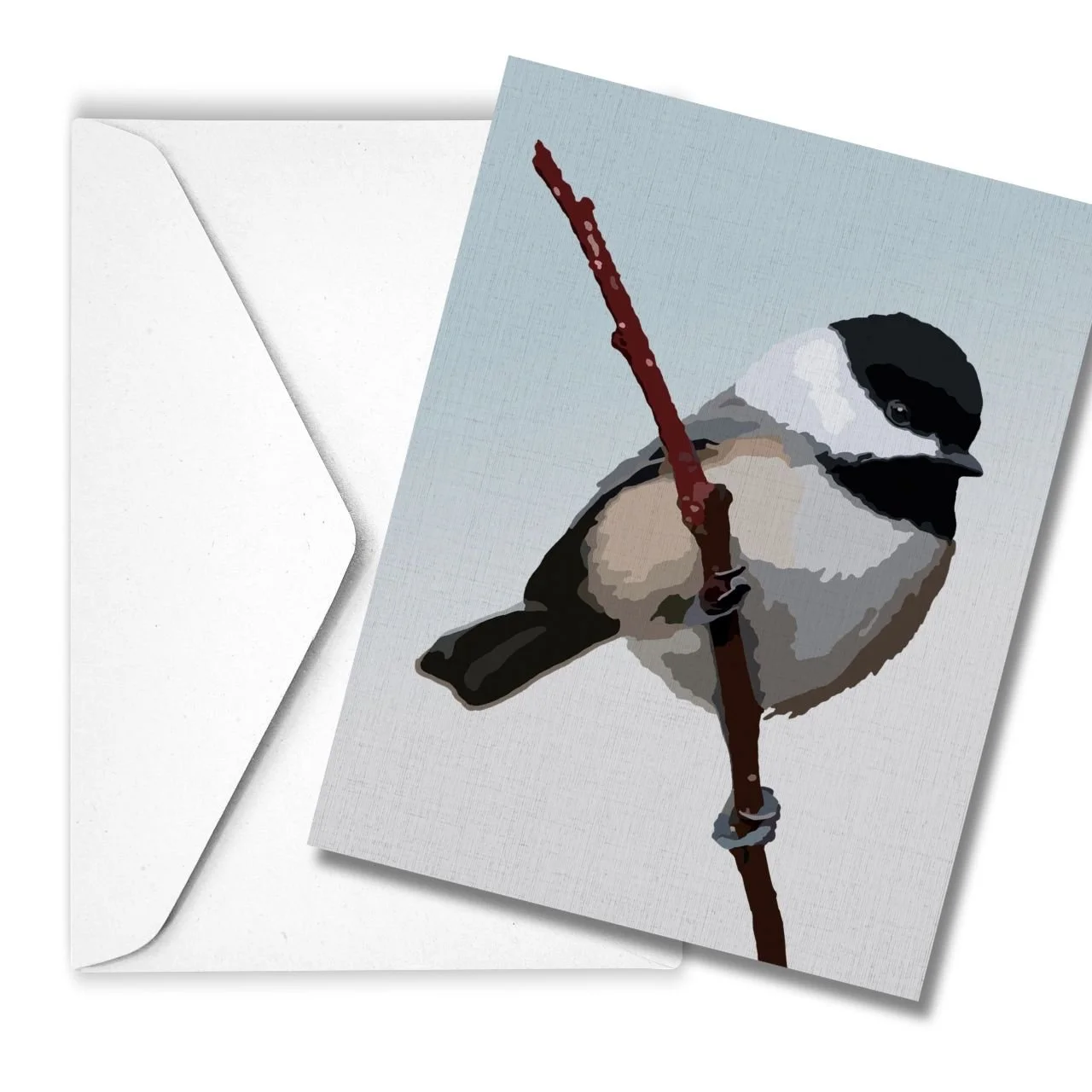 Black-capped Chickadee | Linen Note Card